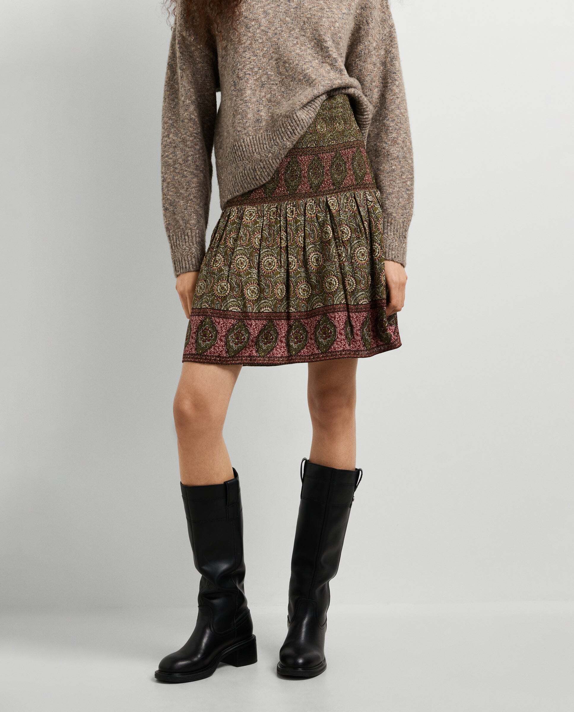 Falda de mujer corta estampado ornamental - Pepe Jeans - Verde Verde-3