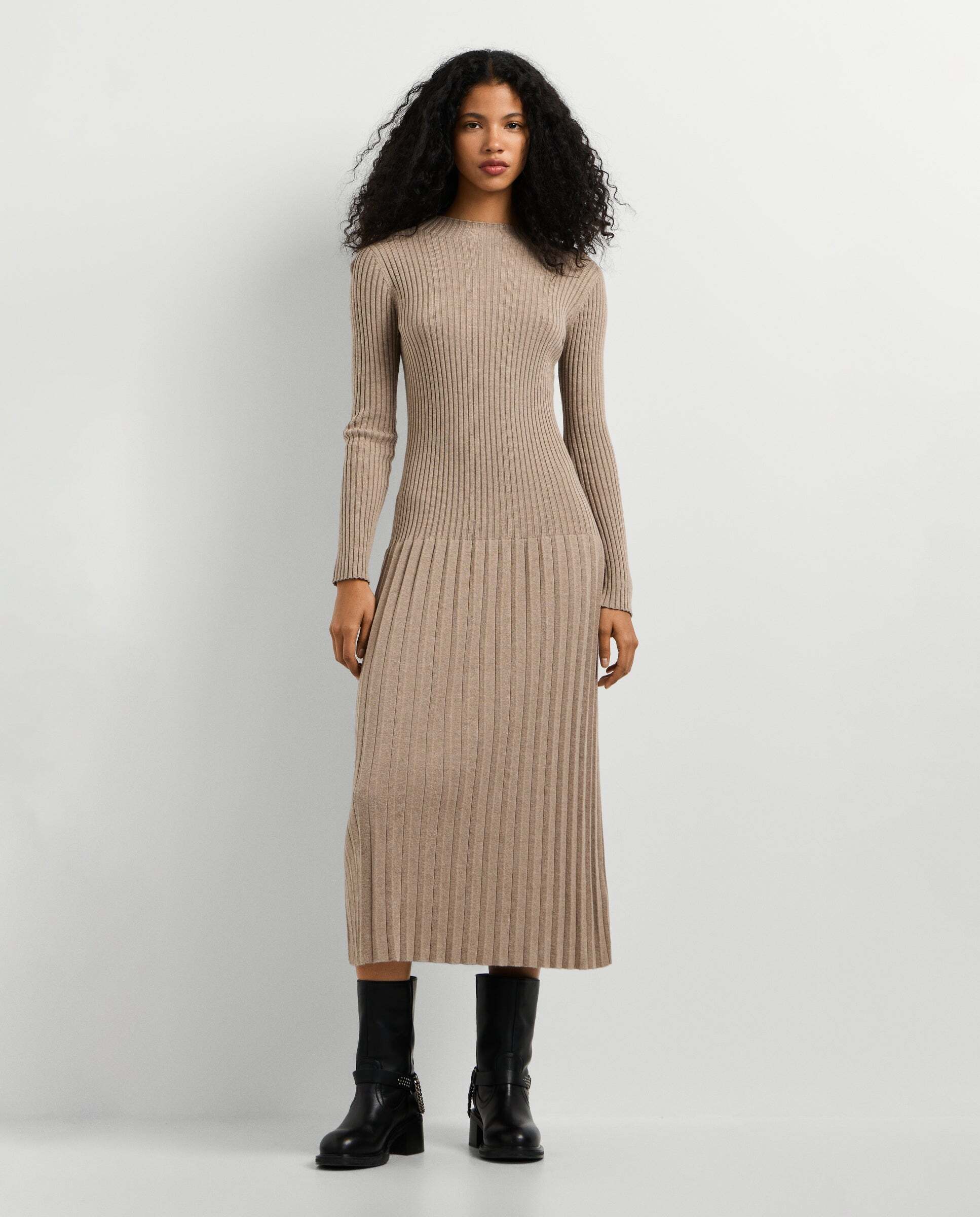 Vestido de mujer largo canalé - Pepe Jeans - Natural Natural-1