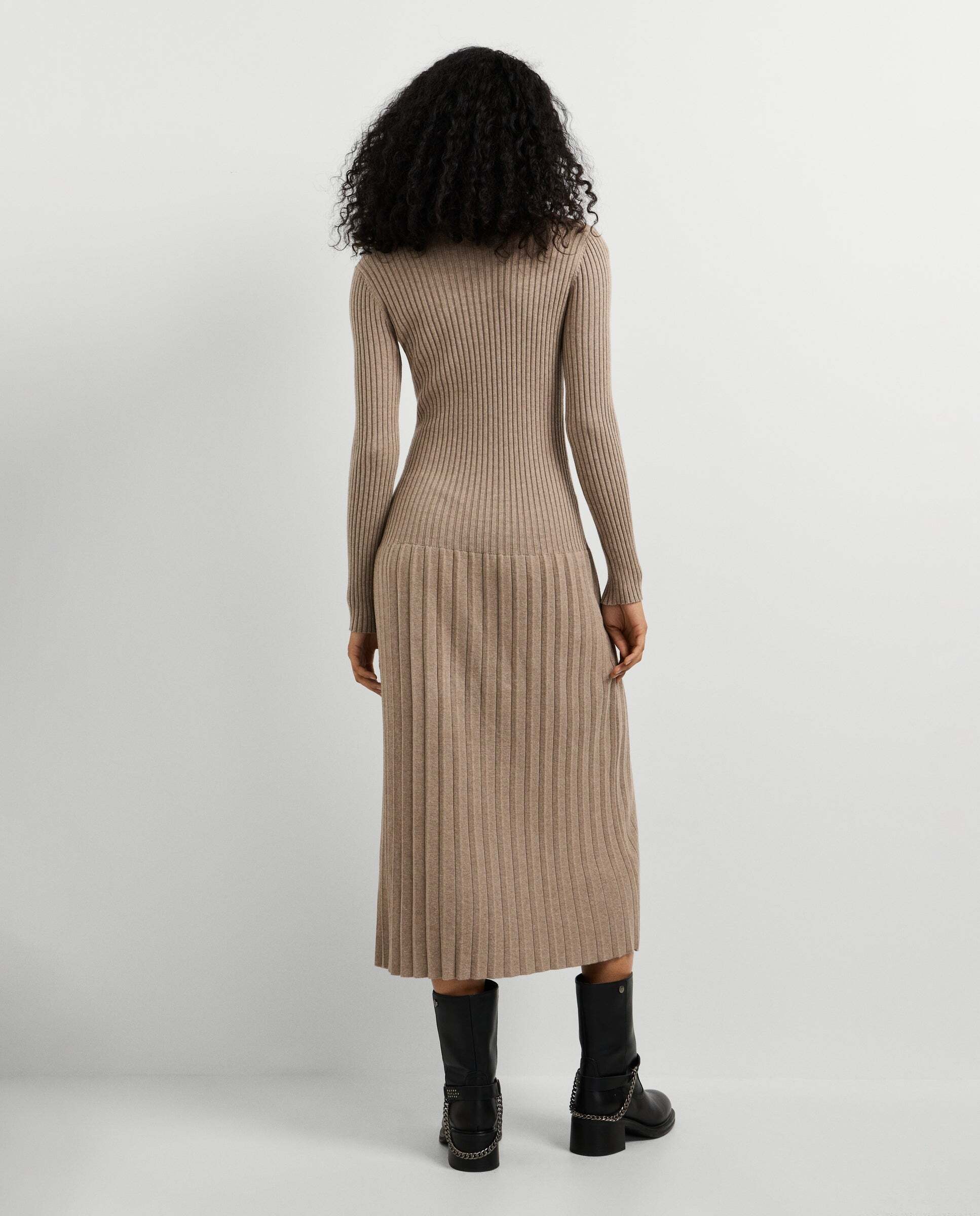 Vestido de mujer largo canalé - Pepe Jeans - Natural Natural-3