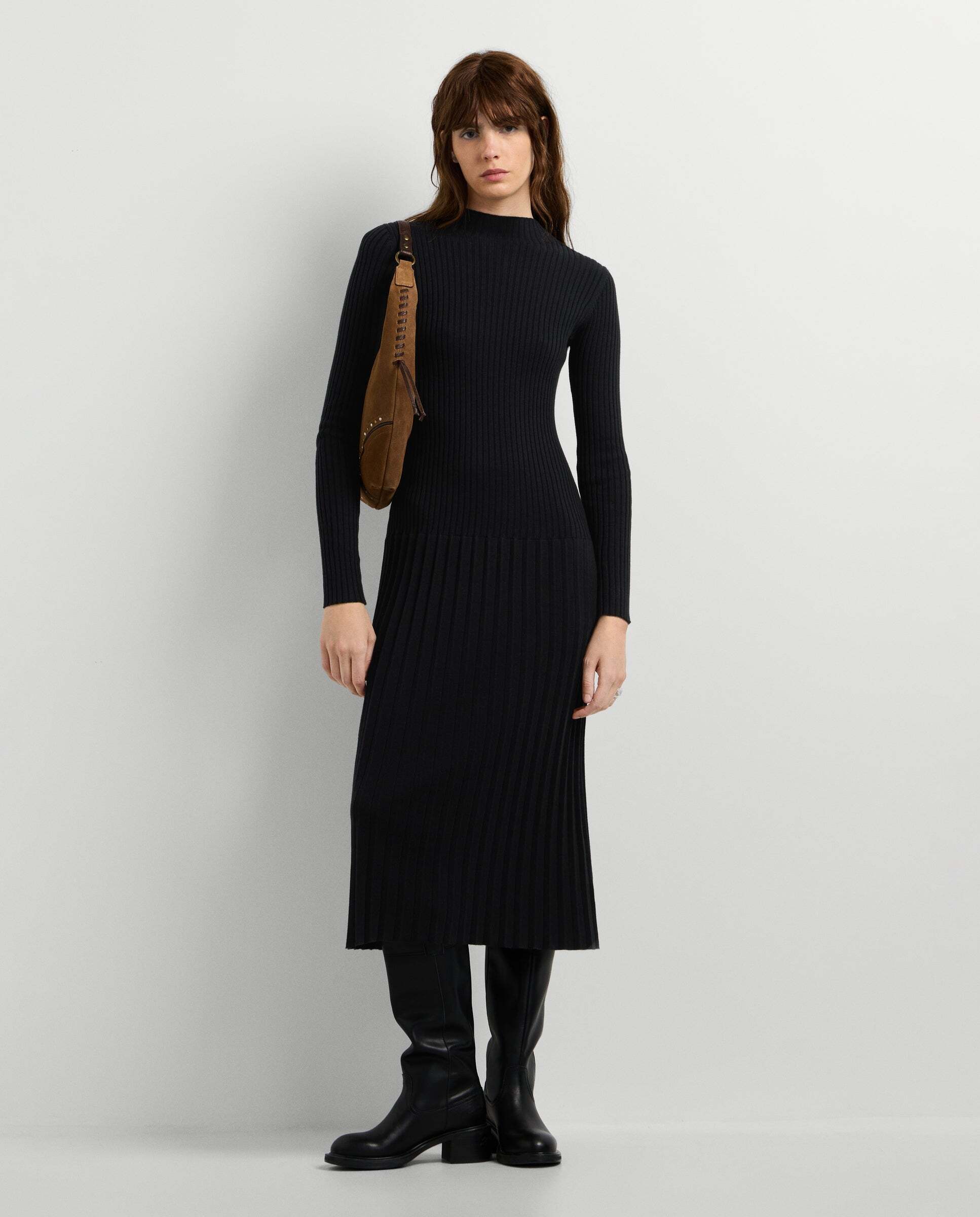 Vestido de mujer largo canalé - Pepe Jeans - Negro Negro-2