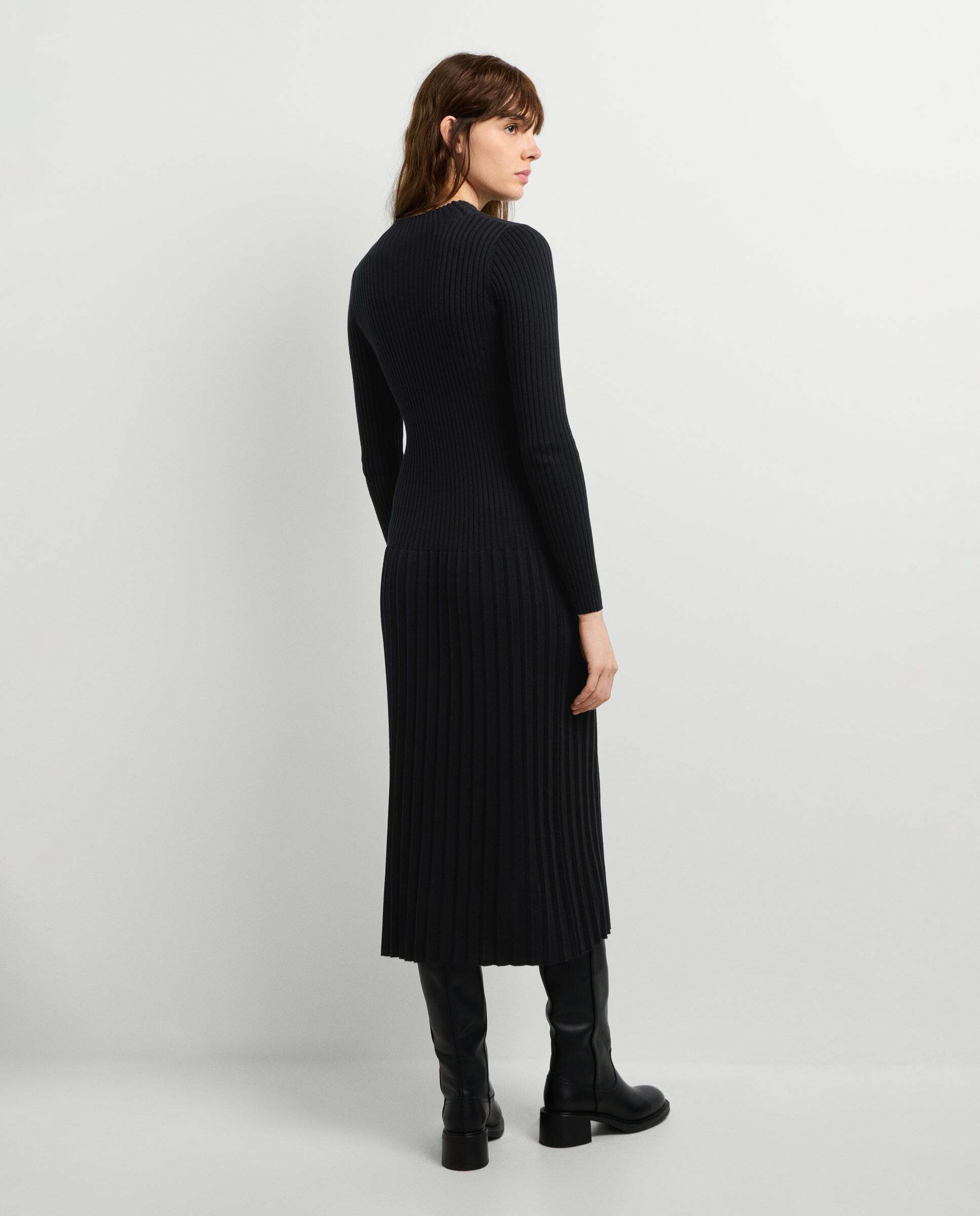 Vestido de mujer largo canalé - Pepe Jeans - Negro Negro-3