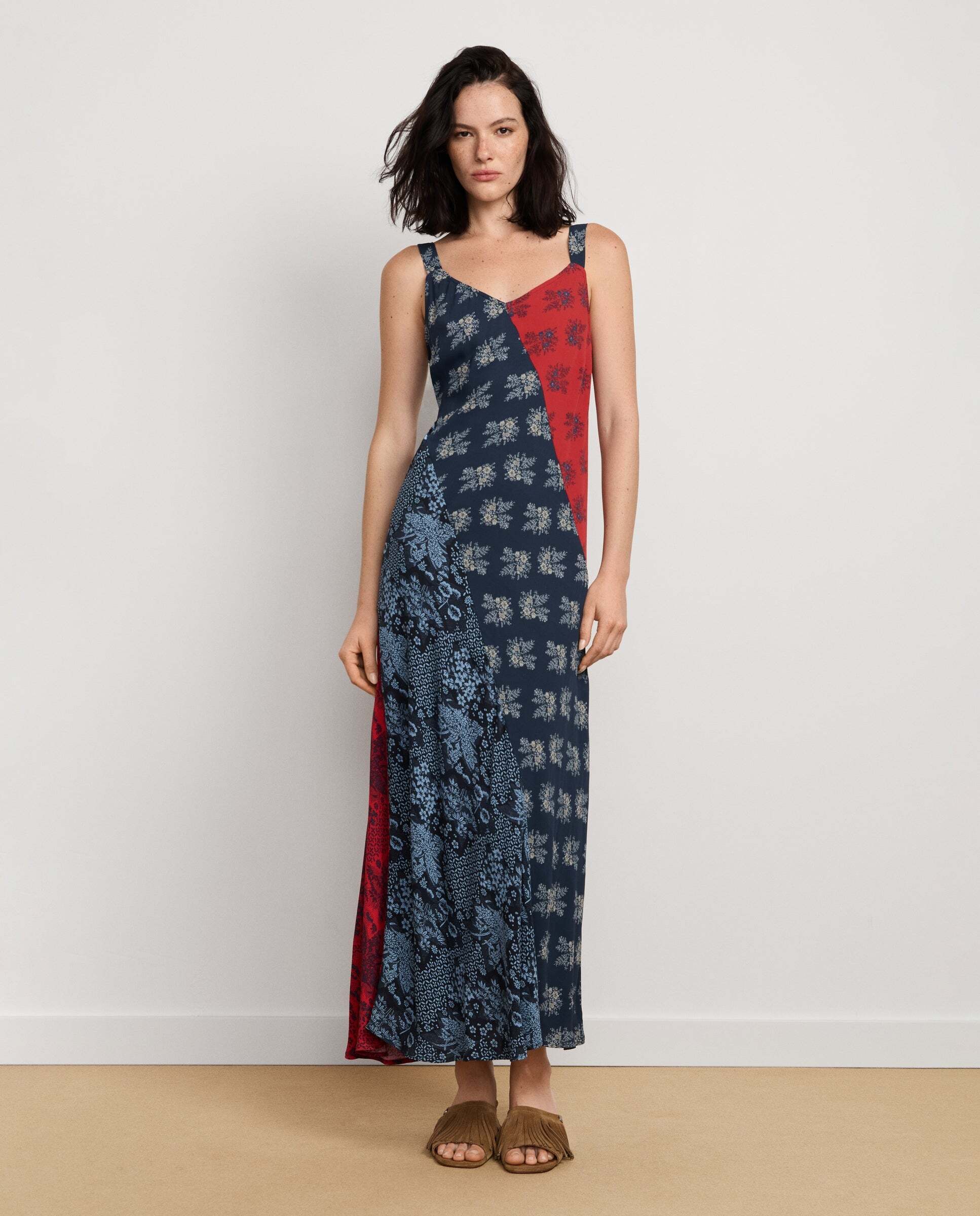 W11 janice dress - Pepe Jeans - vestido de mujer midi estampado floral - Azul Azul-2