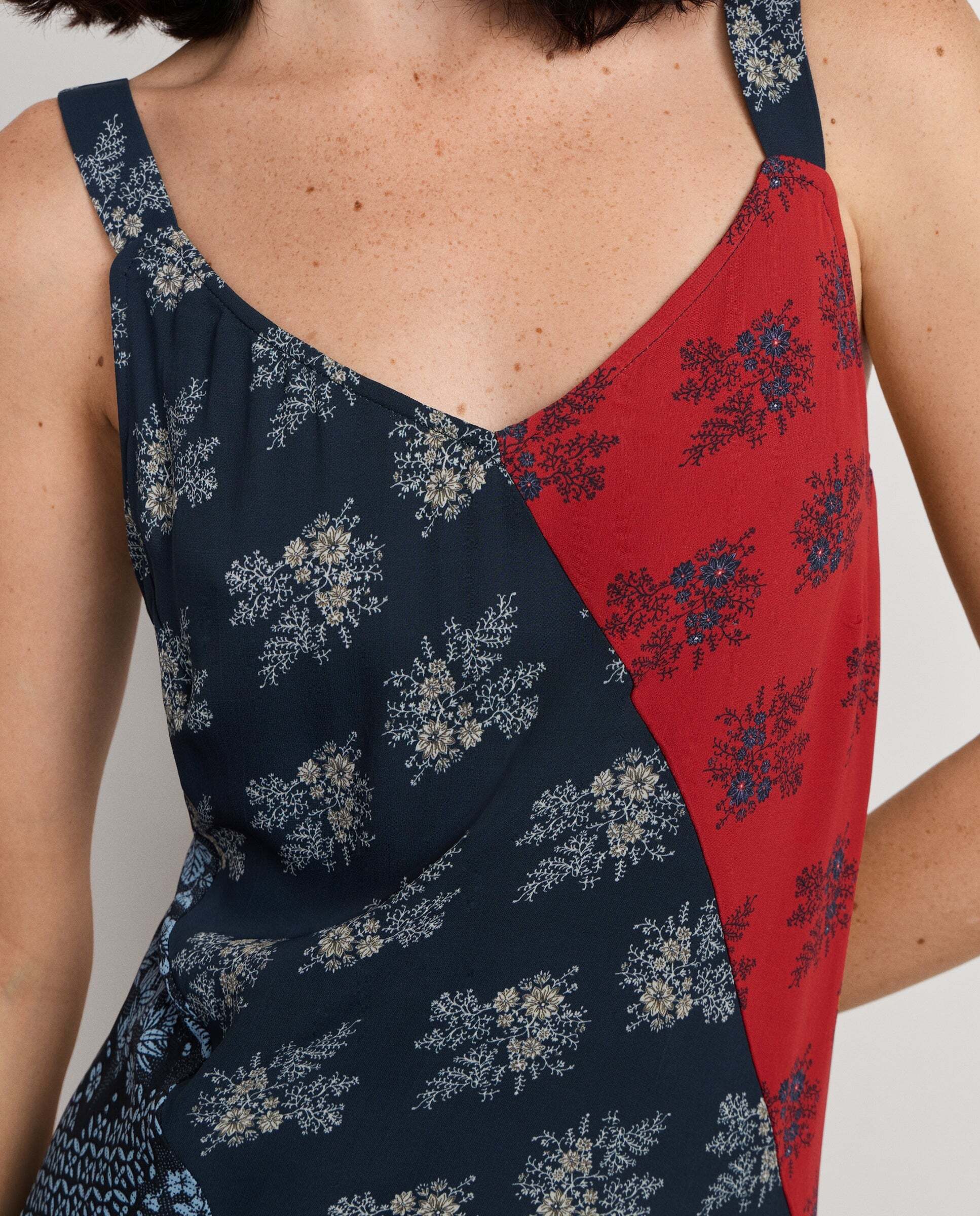 W11 janice dress - Pepe Jeans - vestido de mujer midi estampado floral - Azul Azul-4