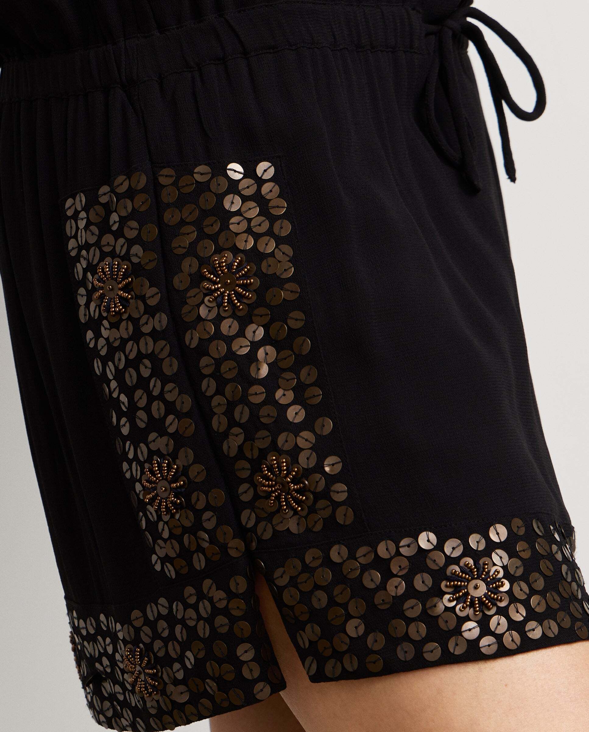 W11 jayn dress - Pepe Jeans - vestido de mujer corto detalle lentejuelas - Negro Negro-4