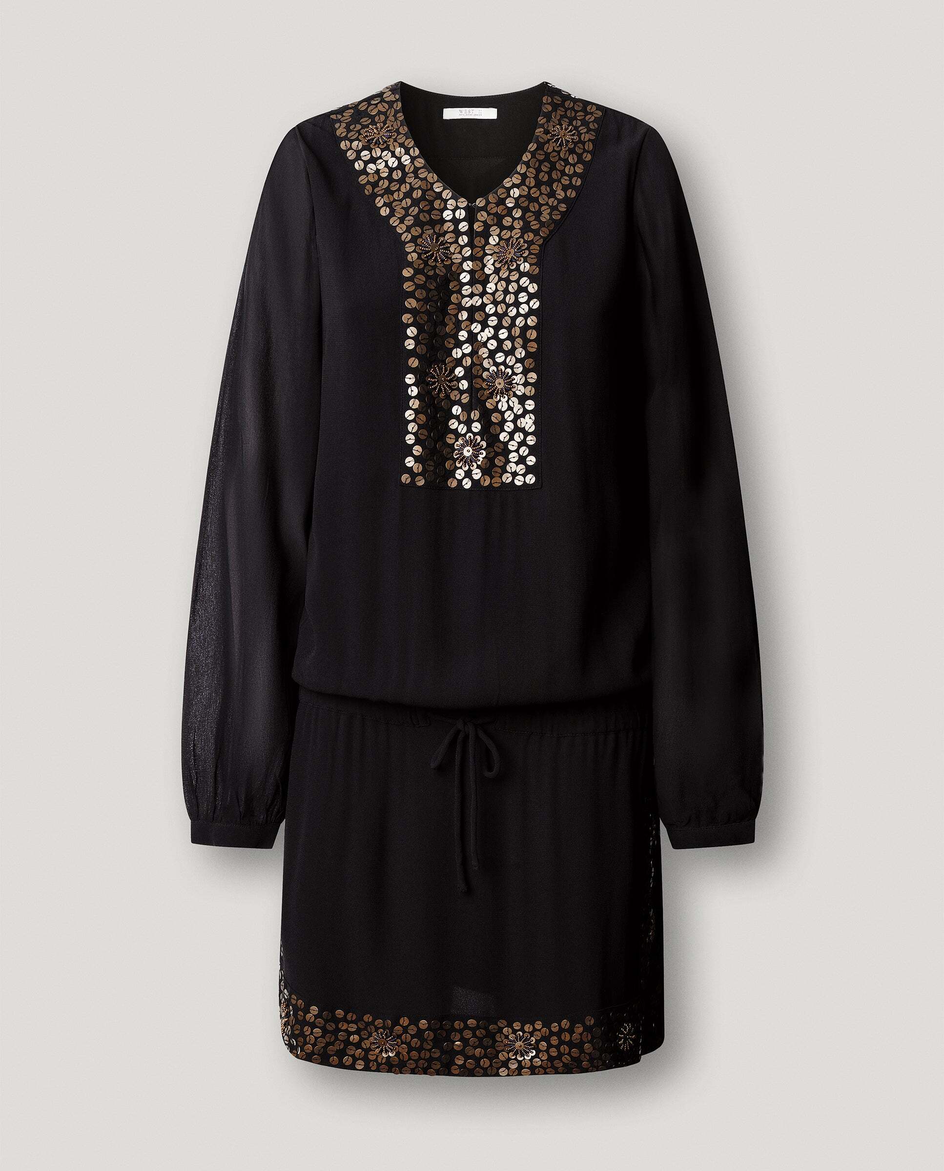W11 jayn dress - Pepe Jeans - vestido de mujer corto detalle lentejuelas - Negro Negro-6