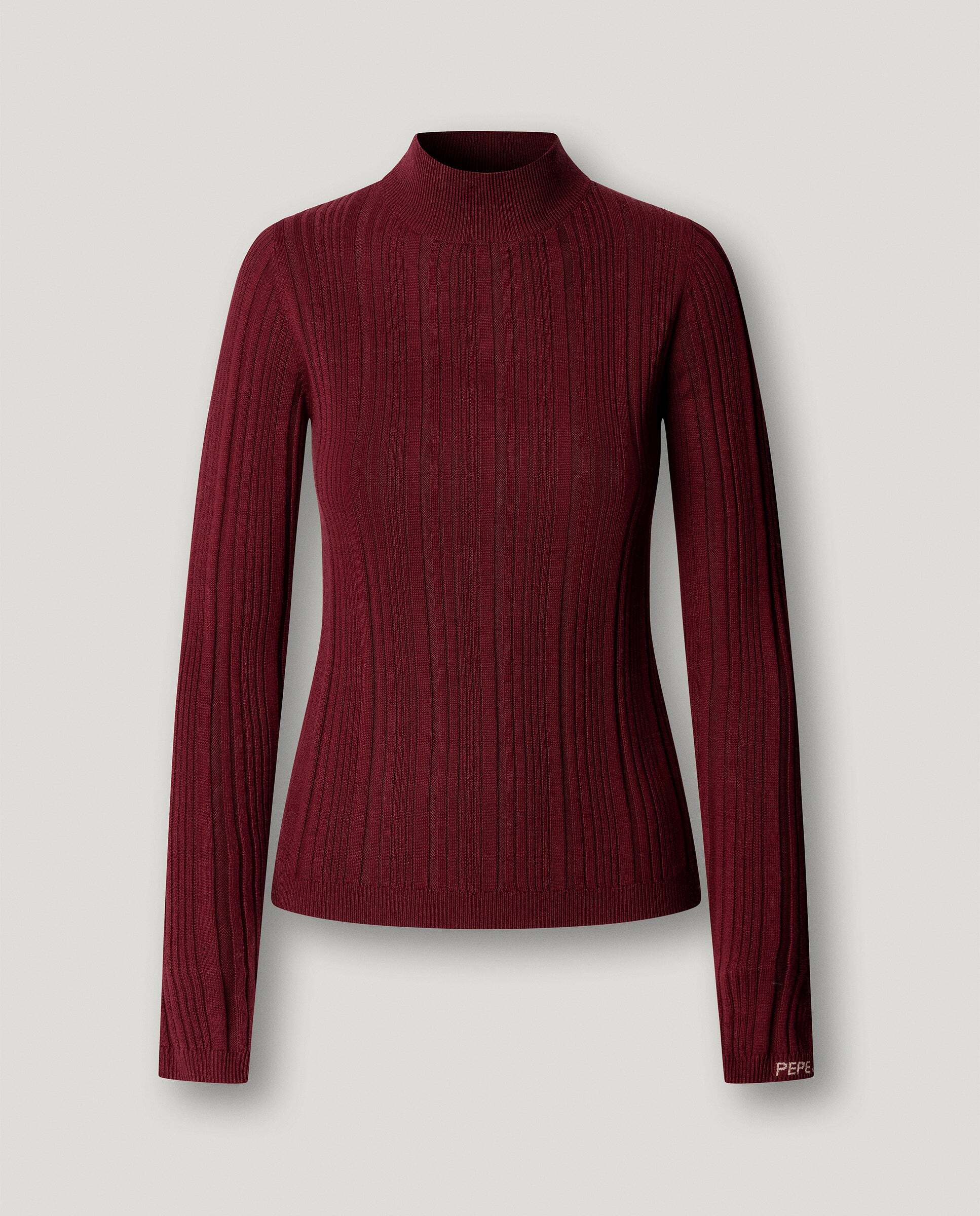 Jersey de mujer canalé cuello alto - Pepe Jeans - Burdeos Burdeos-6