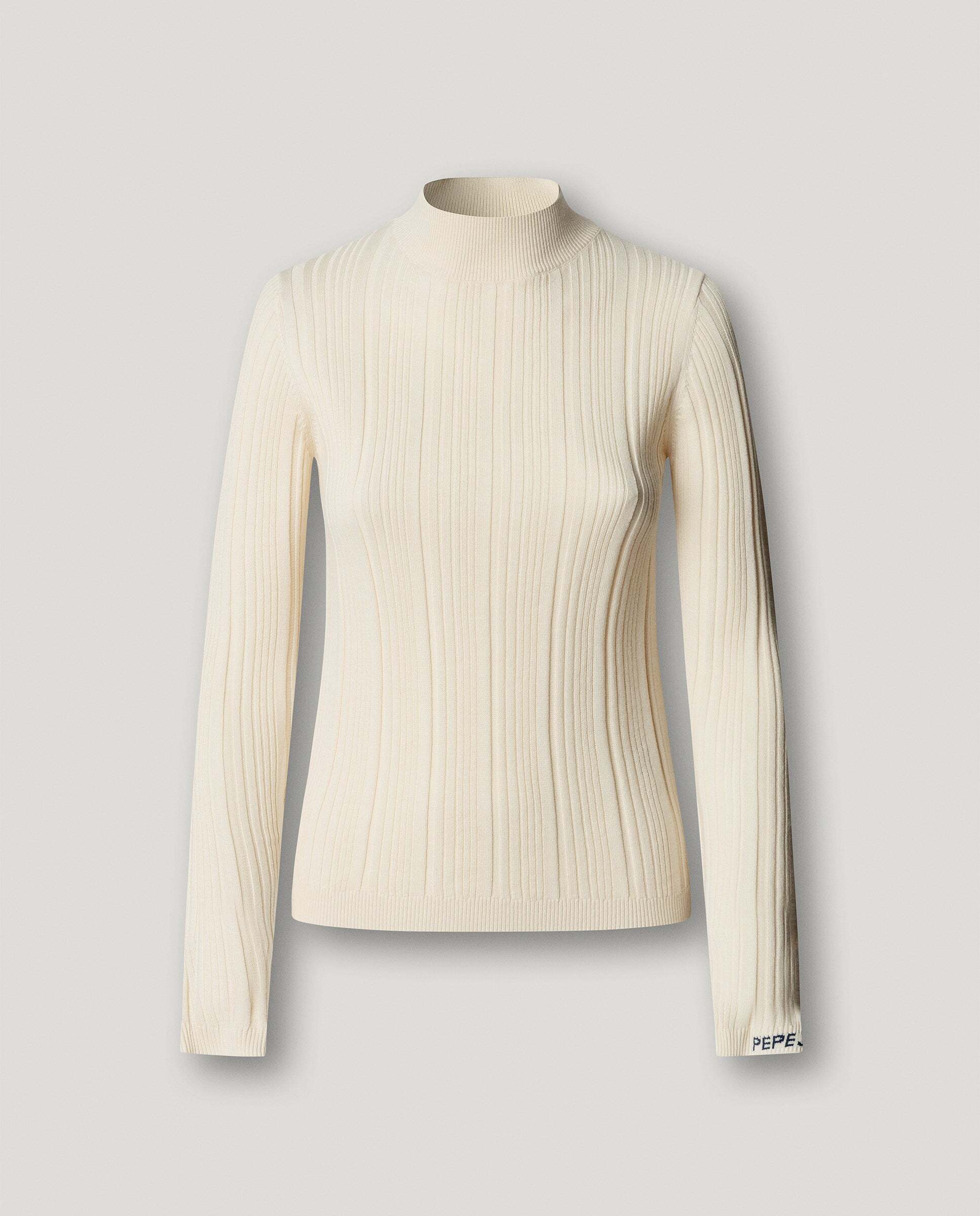 Jersey de mujer canalé cuello alto - Pepe Jeans - Blanco Blanco-6