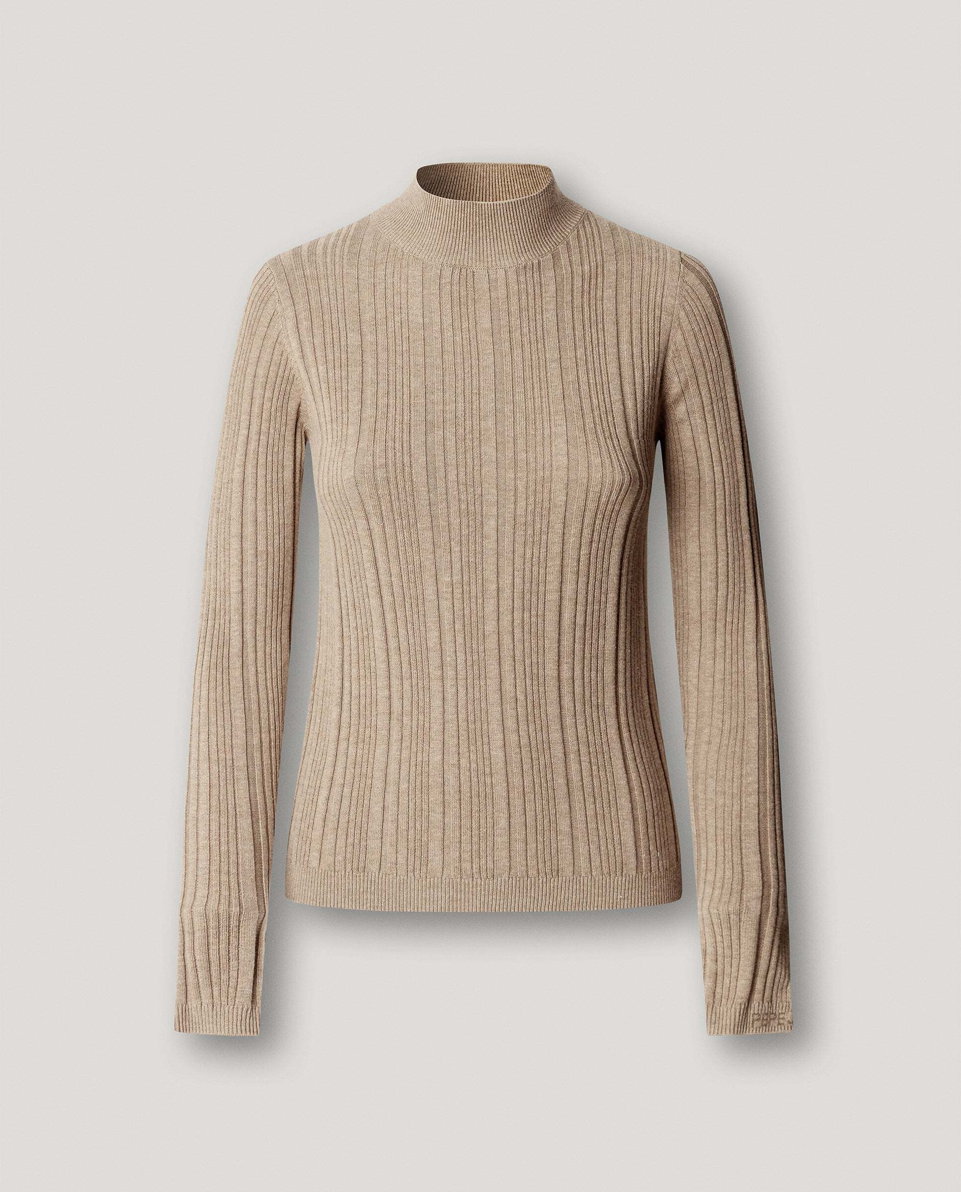 Jersey de mujer canalé cuello alto - Pepe Jeans - Natural Natural-6