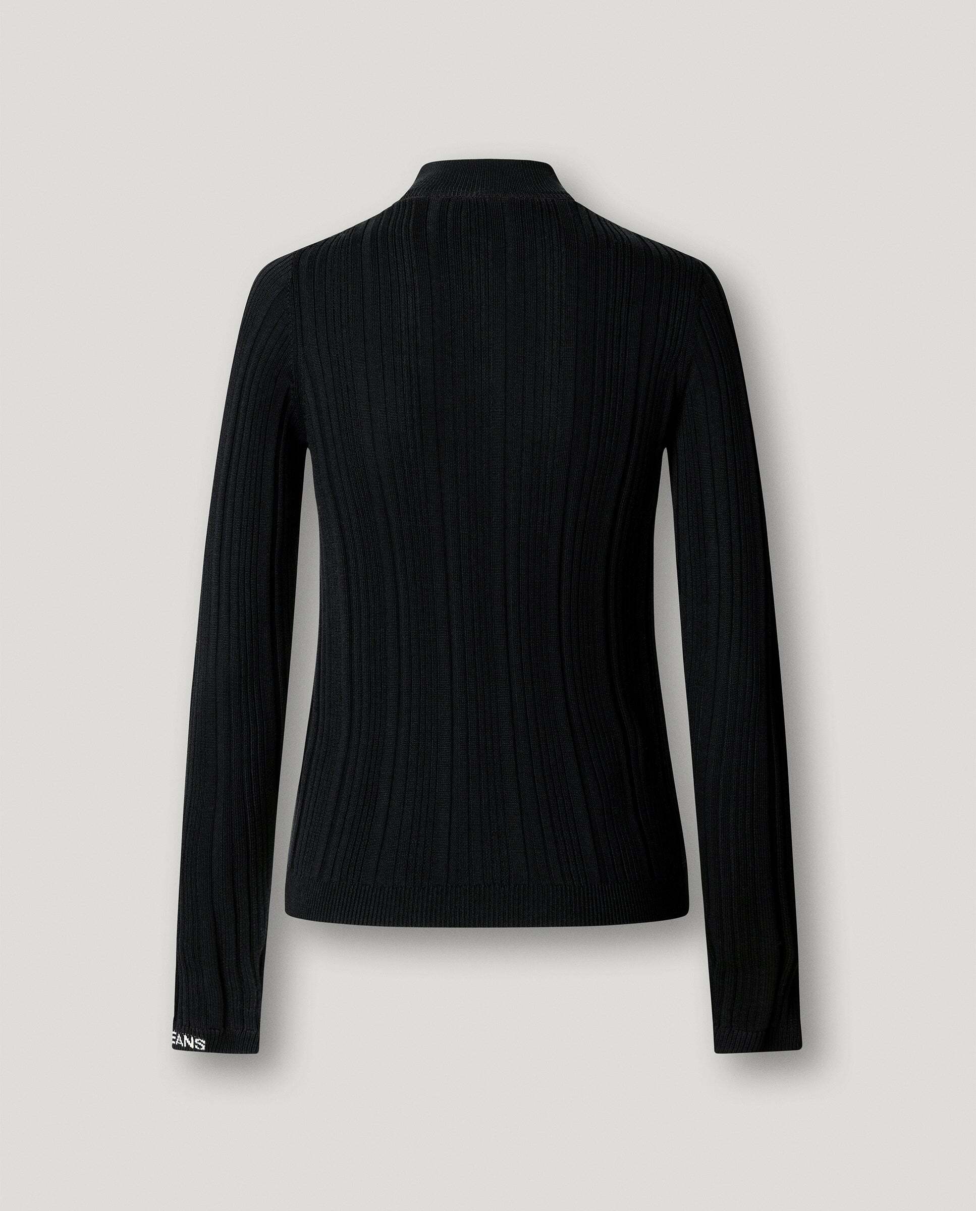 Jersey de mujer canalé cuello alto - Pepe Jeans - Negro Negro-5