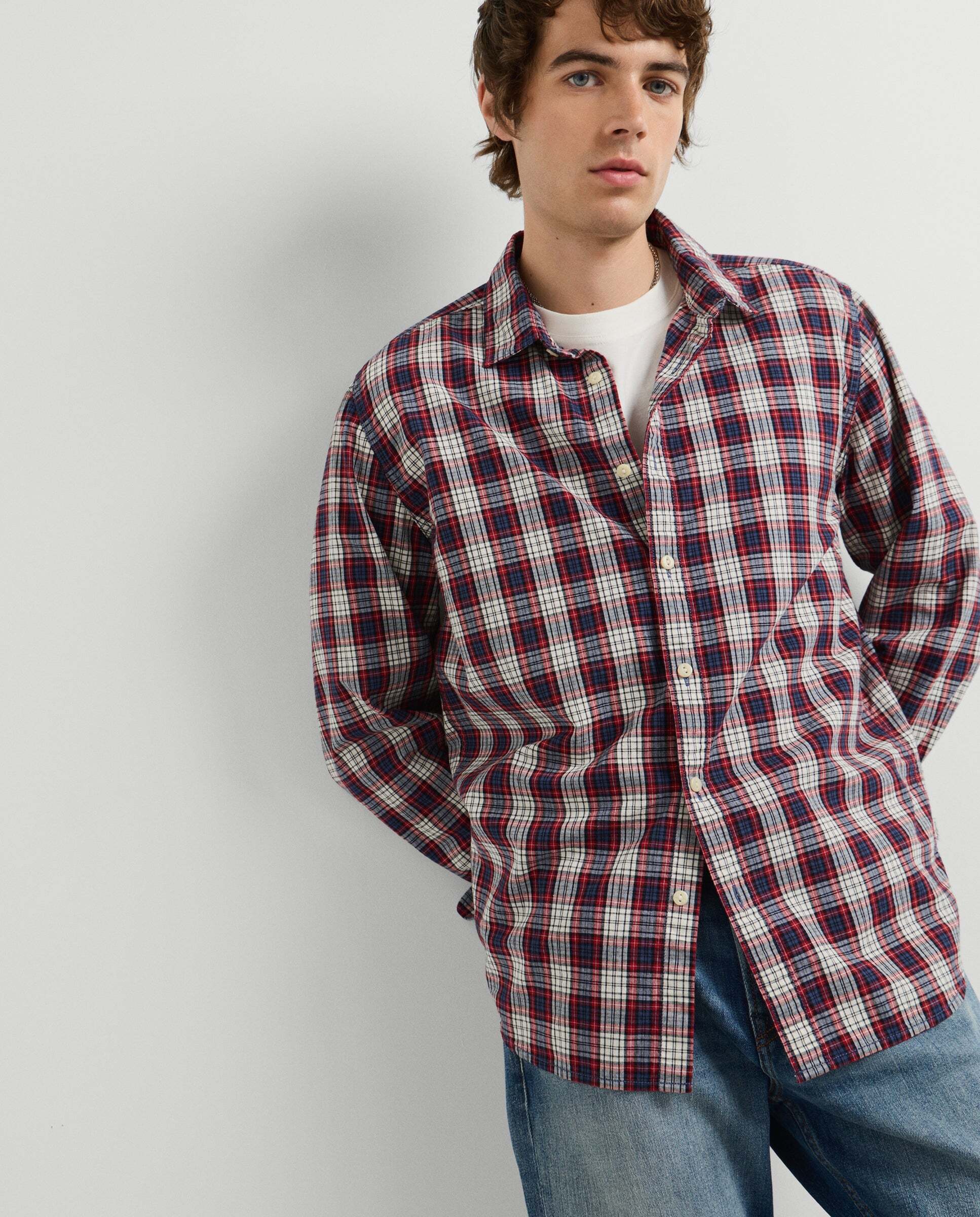 Imagen 0 de Camisa de hombre cuadros fit regular Rojo