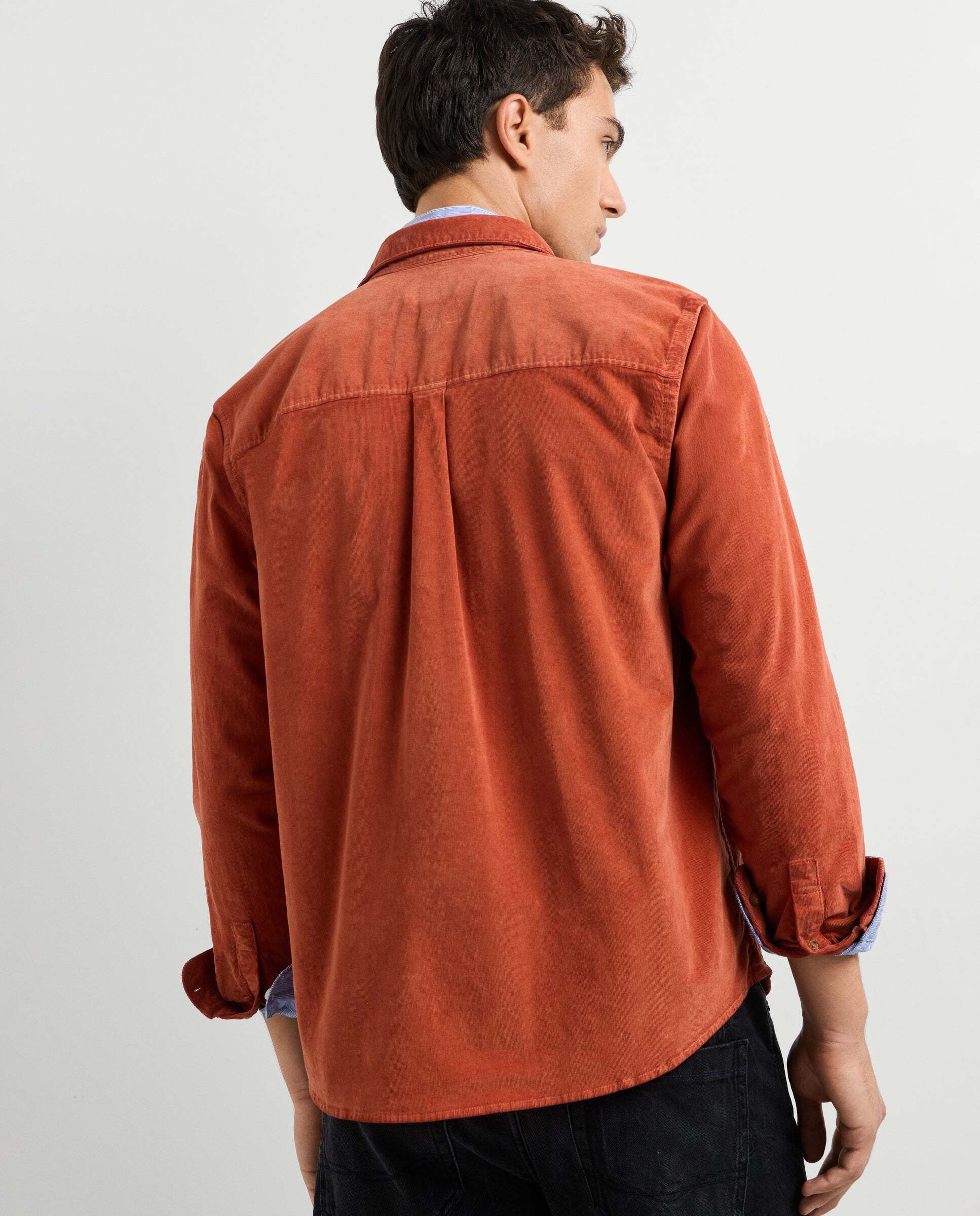 Camisa de hombre pana fit regular - Pepe Jeans - Naranja fuerte Naranja fuerte-3