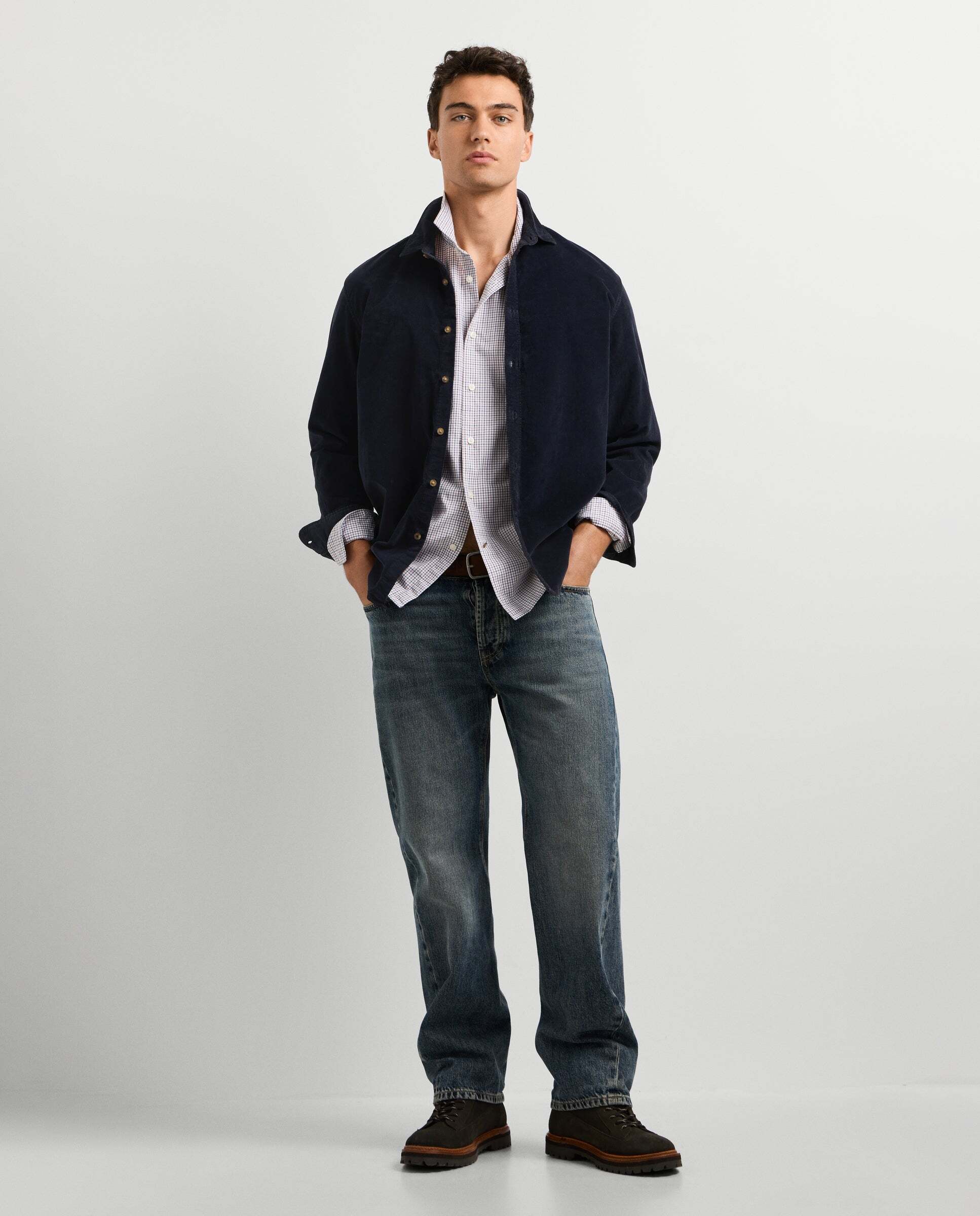 Camisa de hombre pana fit regular - Pepe Jeans - Azul Azul-2