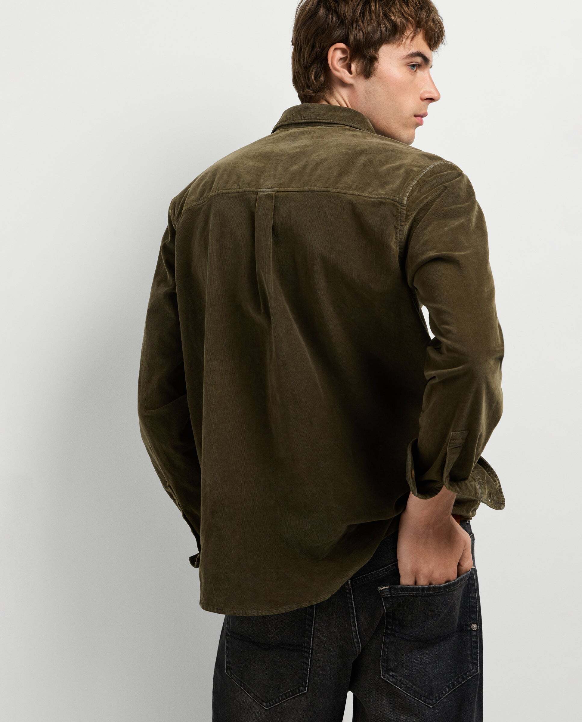 Camisa de hombre pana fit regular - Pepe Jeans - Verde Oliva Verde Oliva-3