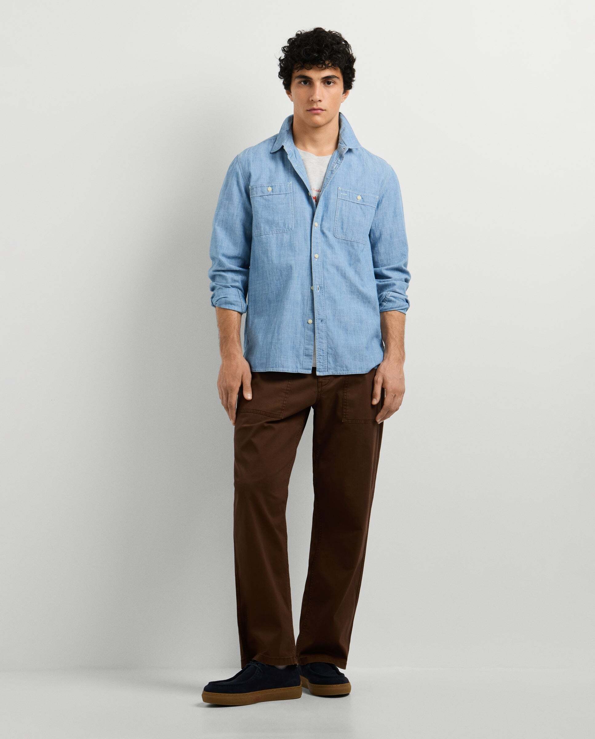 Camisa de hombre chambray fit regular - Pepe Jeans - Índigo Índigo-2
