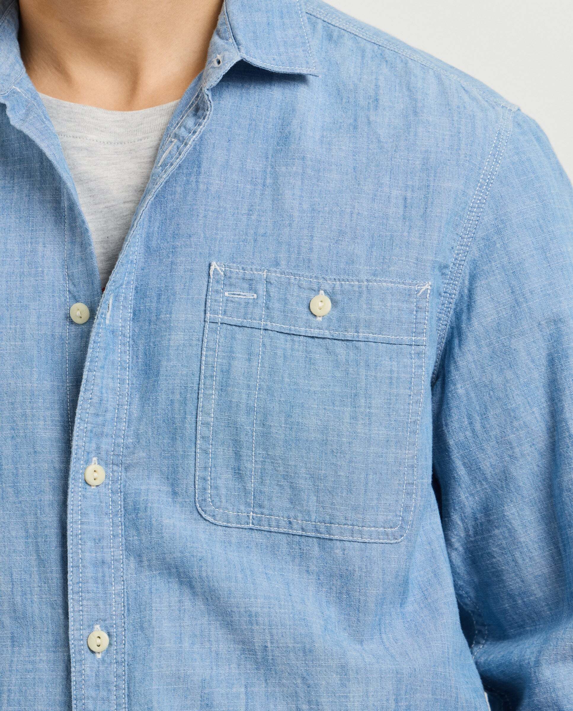 Camisa de hombre chambray fit regular - Pepe Jeans - Índigo Índigo-4