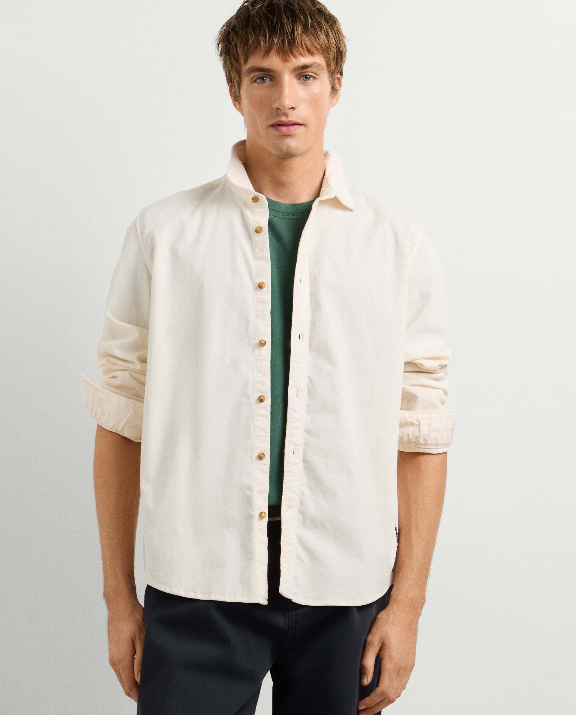 Camisa de hombre pana fit regular - Pepe Jeans - Blanco Blanco-1
