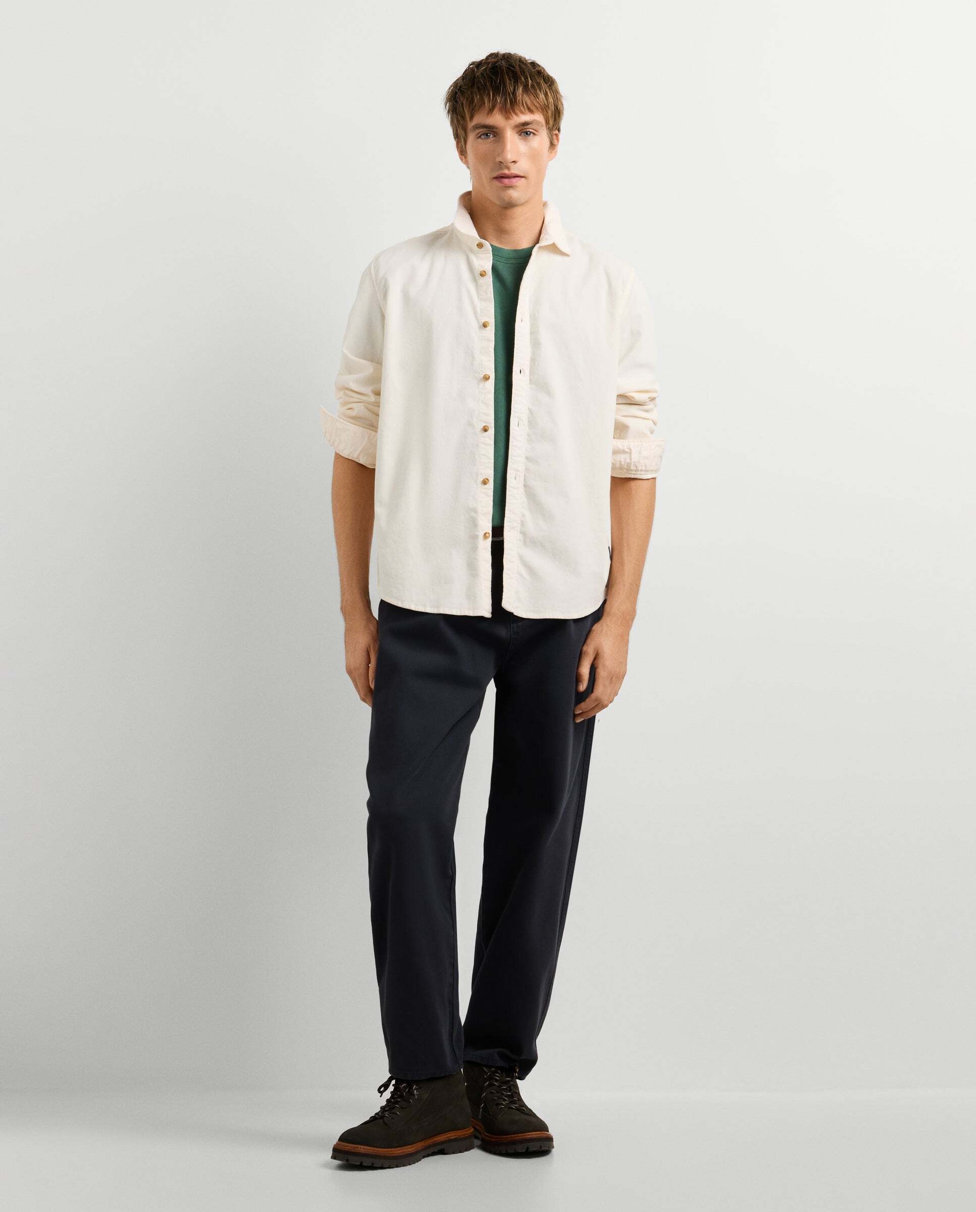 Camisa de hombre pana fit regular - Pepe Jeans - Blanco Blanco-2