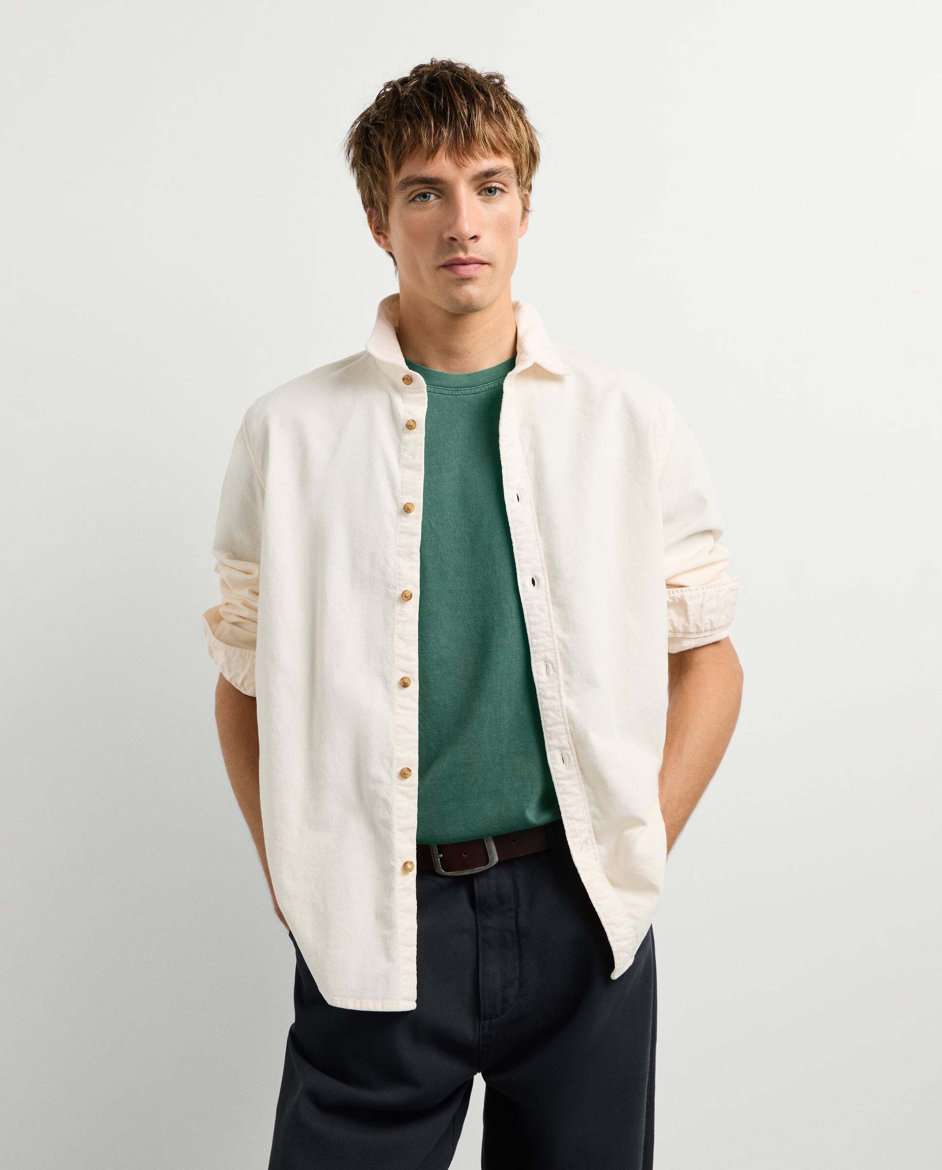 Camisa de hombre pana fit regular - Pepe Jeans - Blanco Blanco-5