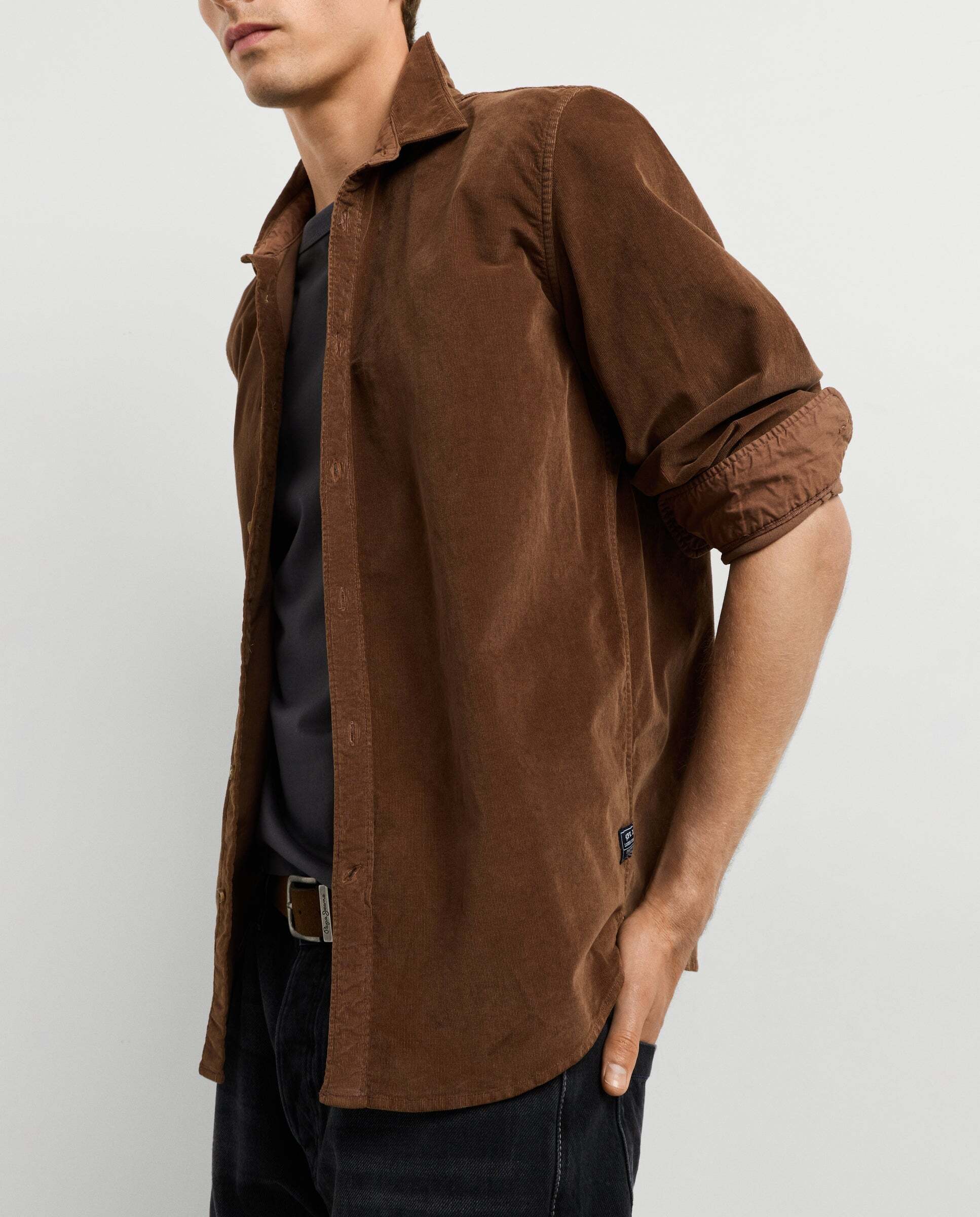 Camisa de hombre pana fit regular - Pepe Jeans - Marrón Marrón-1