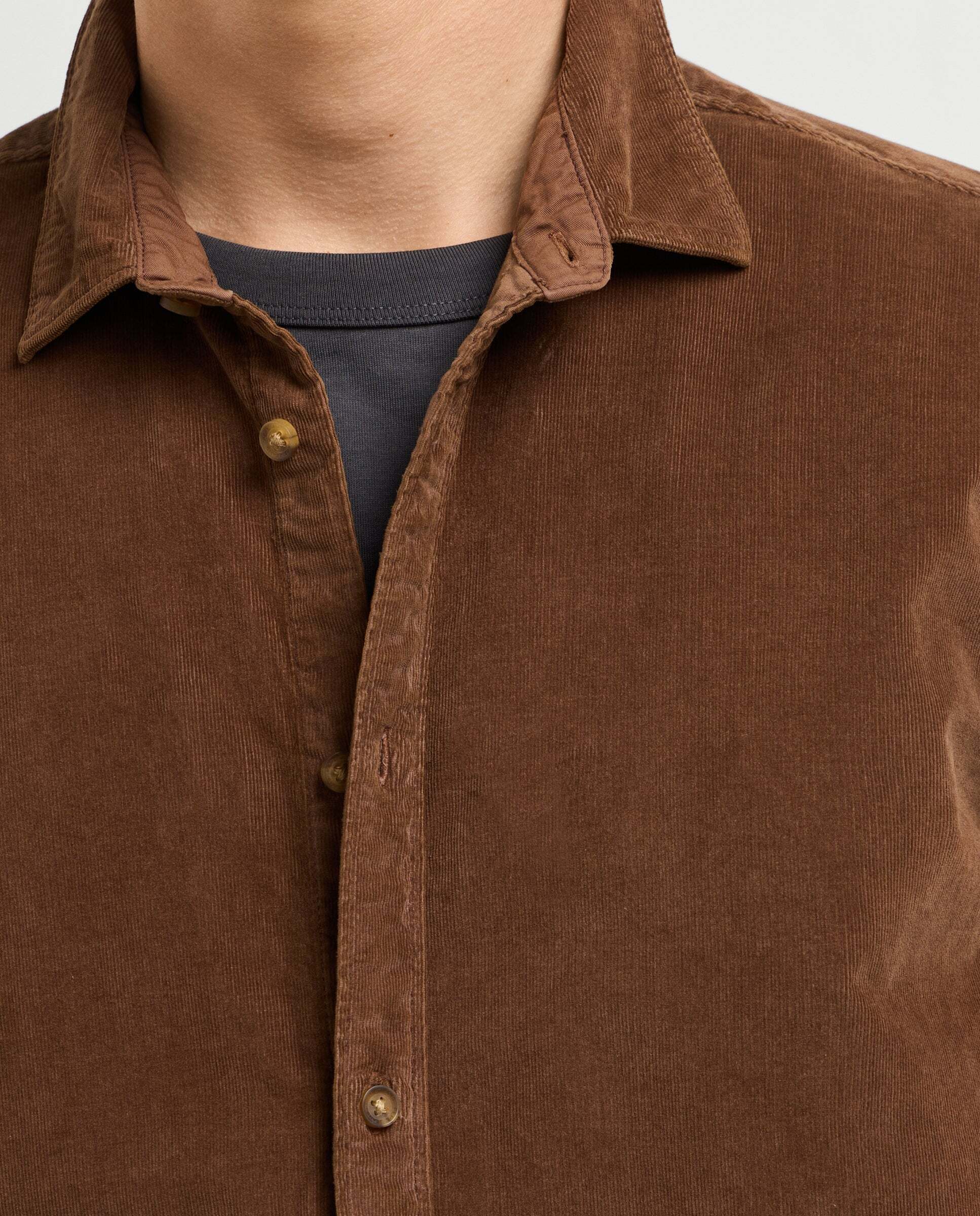 Camisa de hombre pana fit regular - Pepe Jeans - Marrón Marrón-4
