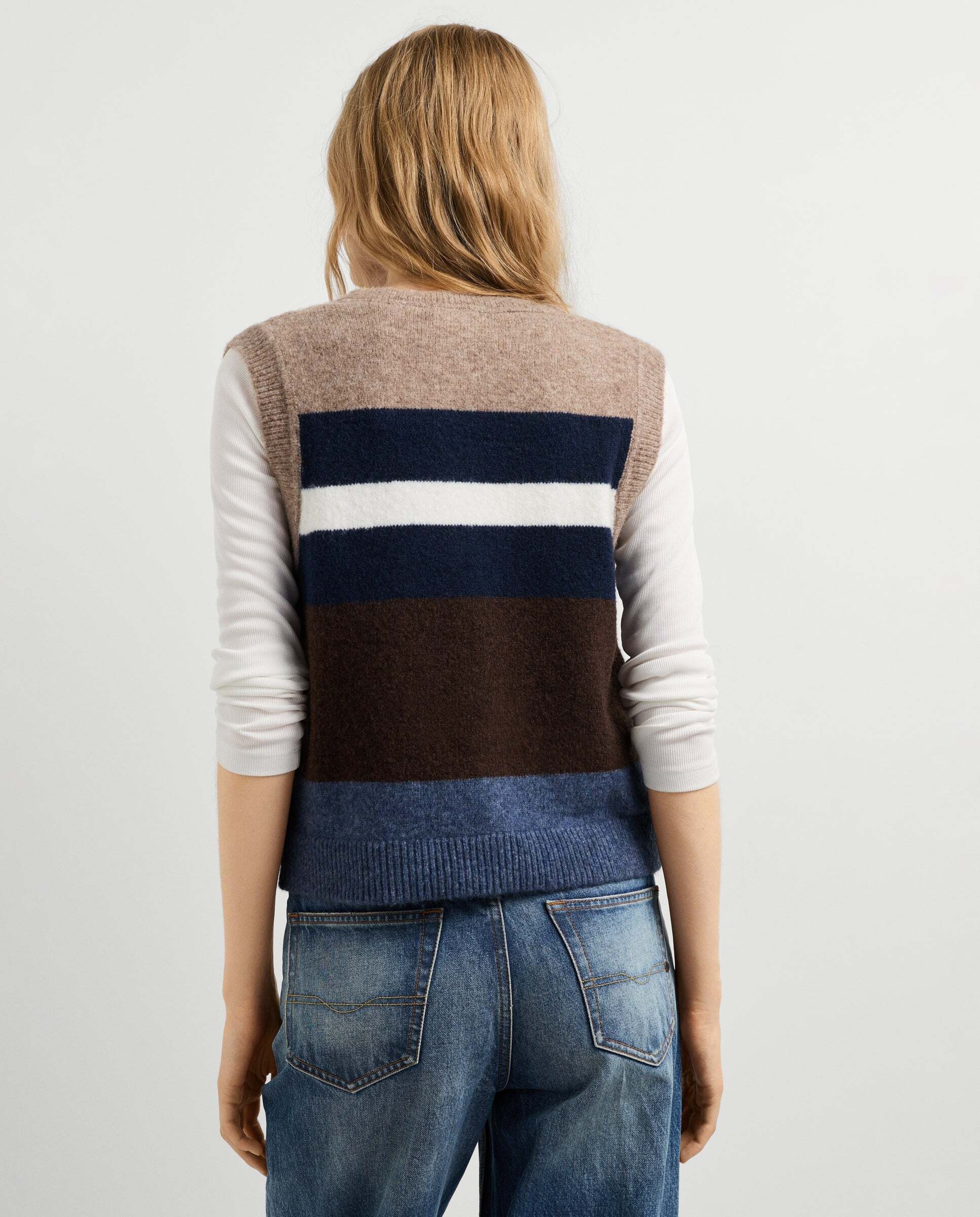 Chaleco de mujer punto cierre abotonado - Pepe Jeans - Natural Natural-3