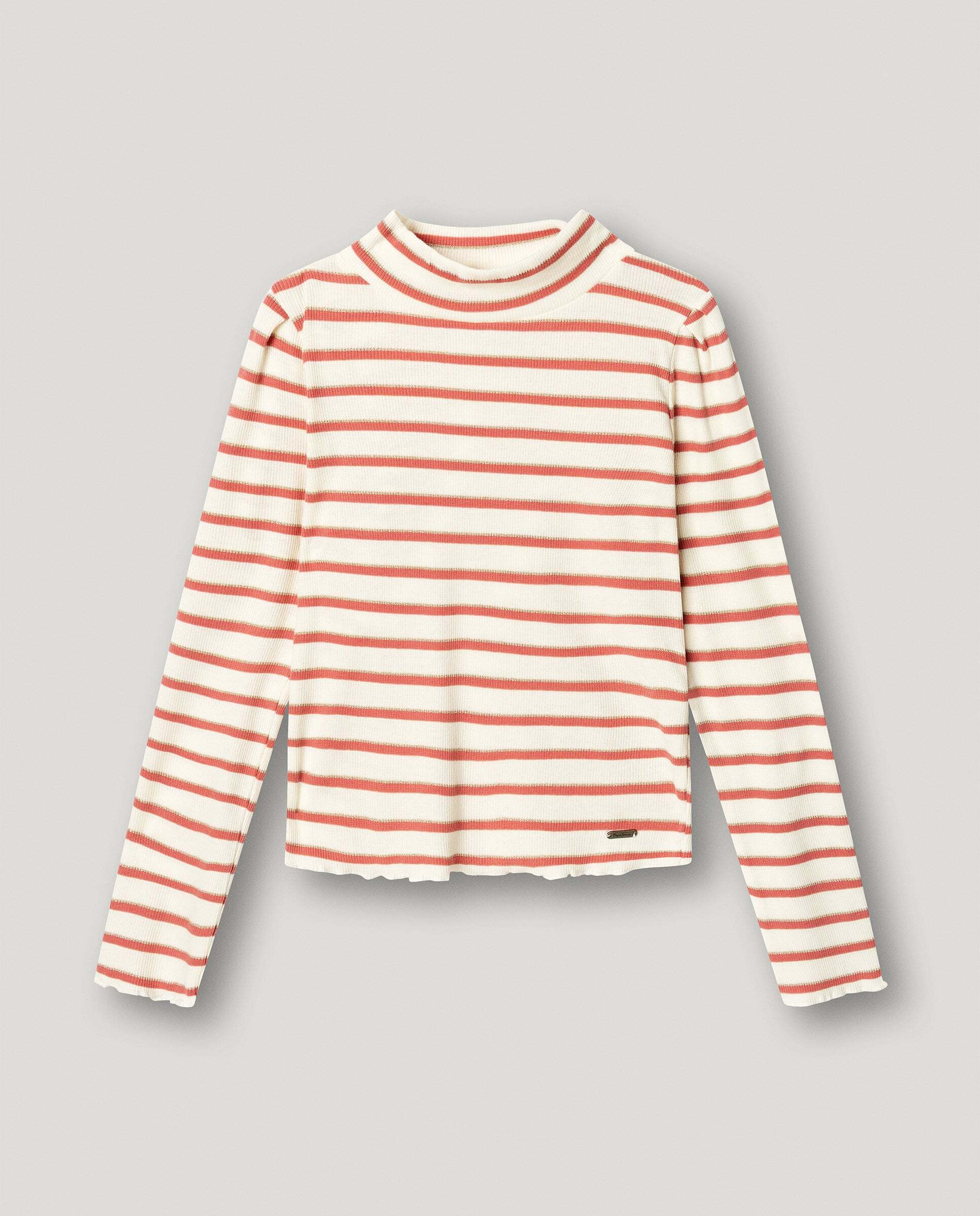 Camiseta de niña manga larga de rayas
