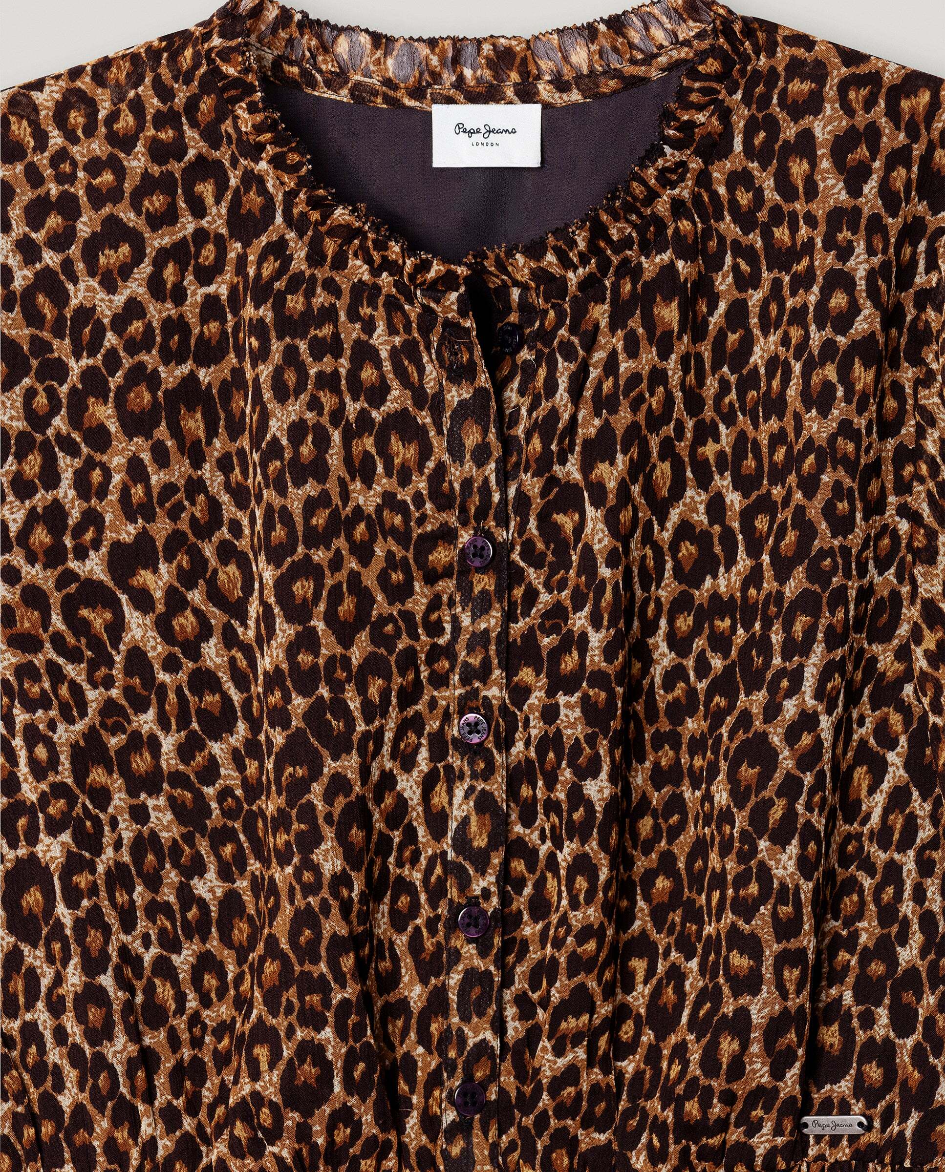 Imagen 2 de Vestido de niña corto estampado animal print - Pepe Jeans - Beige Beige