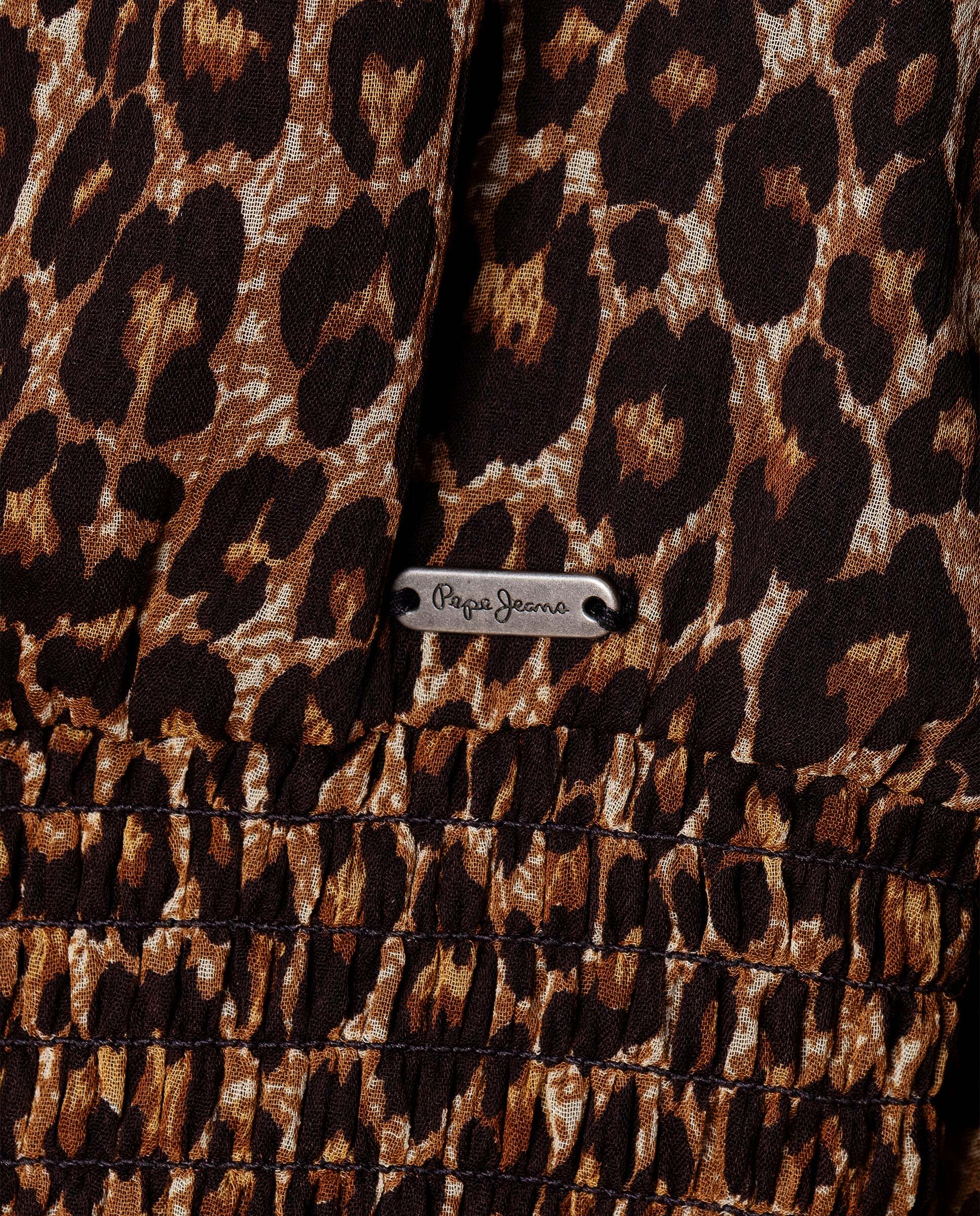 Imagen 4 de Vestido de niña corto estampado animal print - Pepe Jeans - Beige Beige