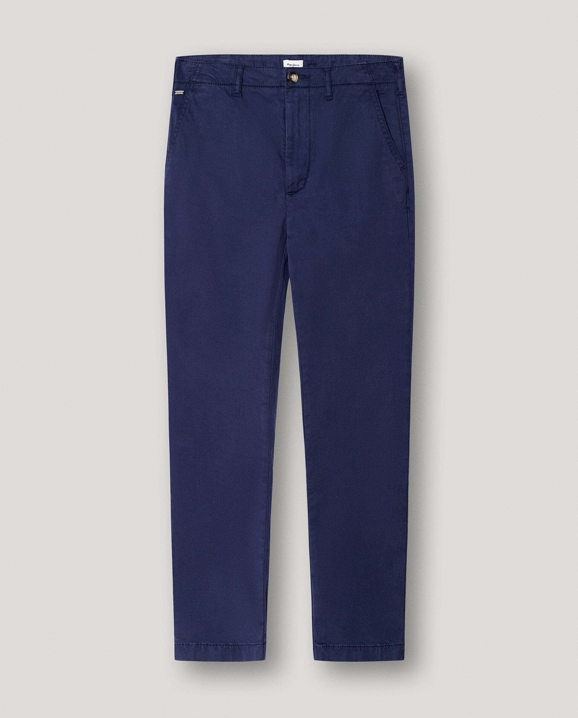 Imagen 0 de Pantalón de niño chino sarga fit slim Azul marino