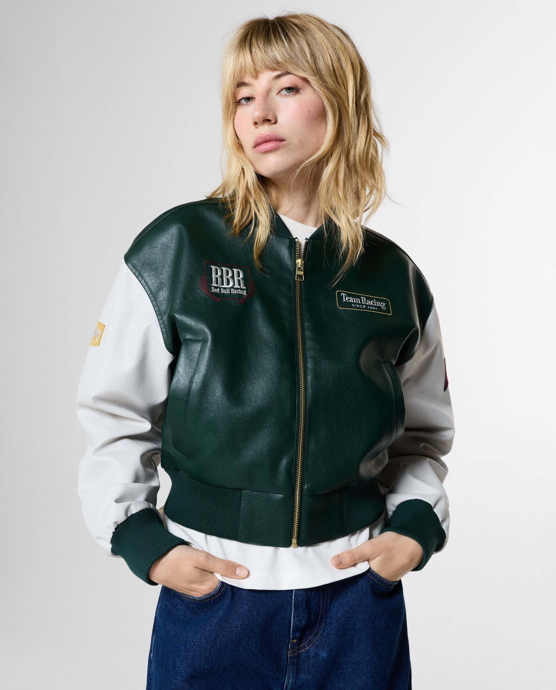 Chaqueta de mujer bomber con logo red bull racing - Pepe Jeans - Verde oscuro Verde oscuro-1