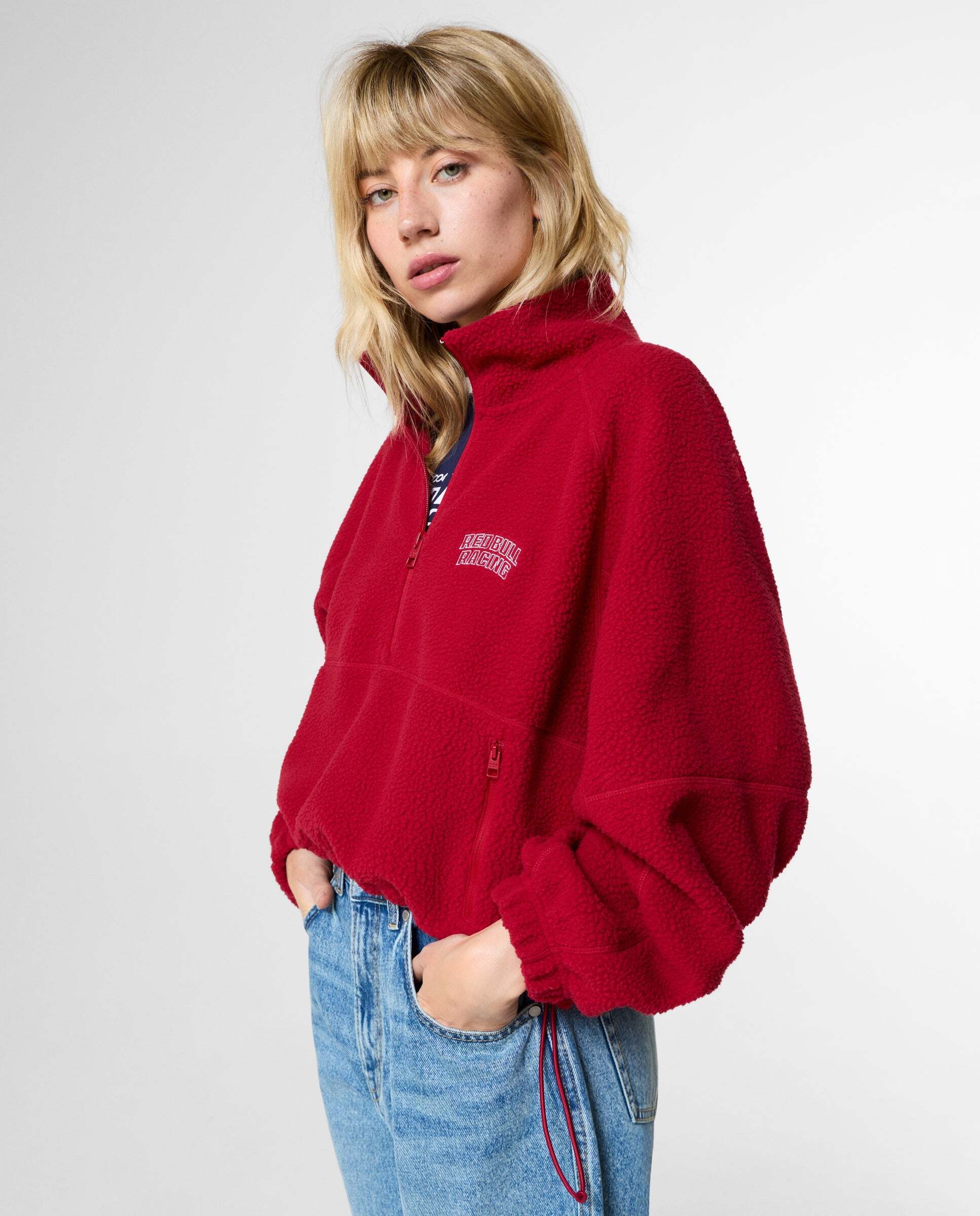 Imagen 0 de Sudadera de mujer felpa media cremallera red bull racing Rojo