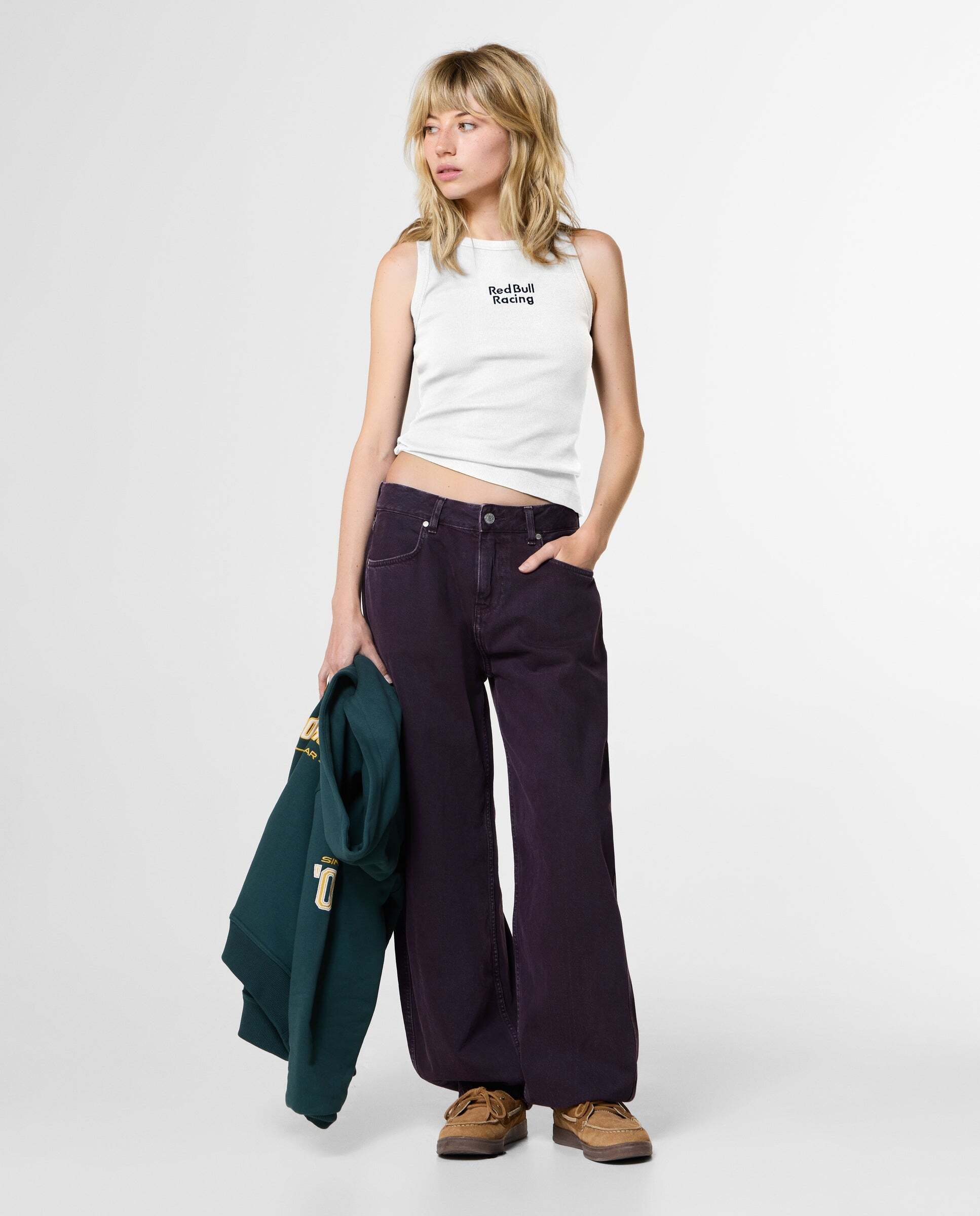 Top de mujer canalé sin mangas red bull racing - Pepe Jeans - Blanco Blanco-2