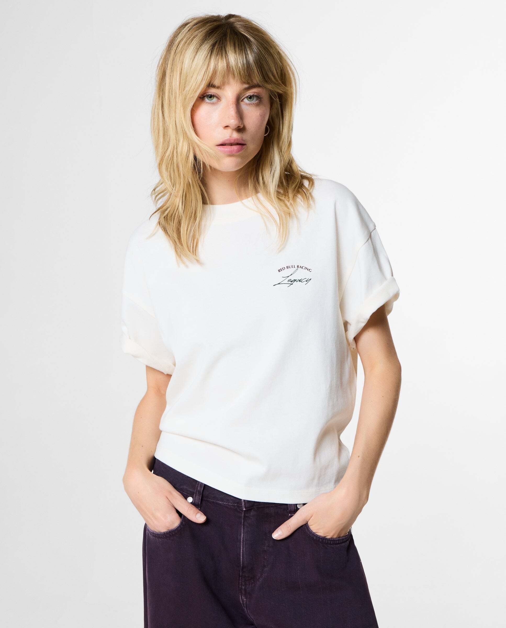 Imagen 1 de Camiseta de mujer espalda estampada fit loose red bull racing Negro