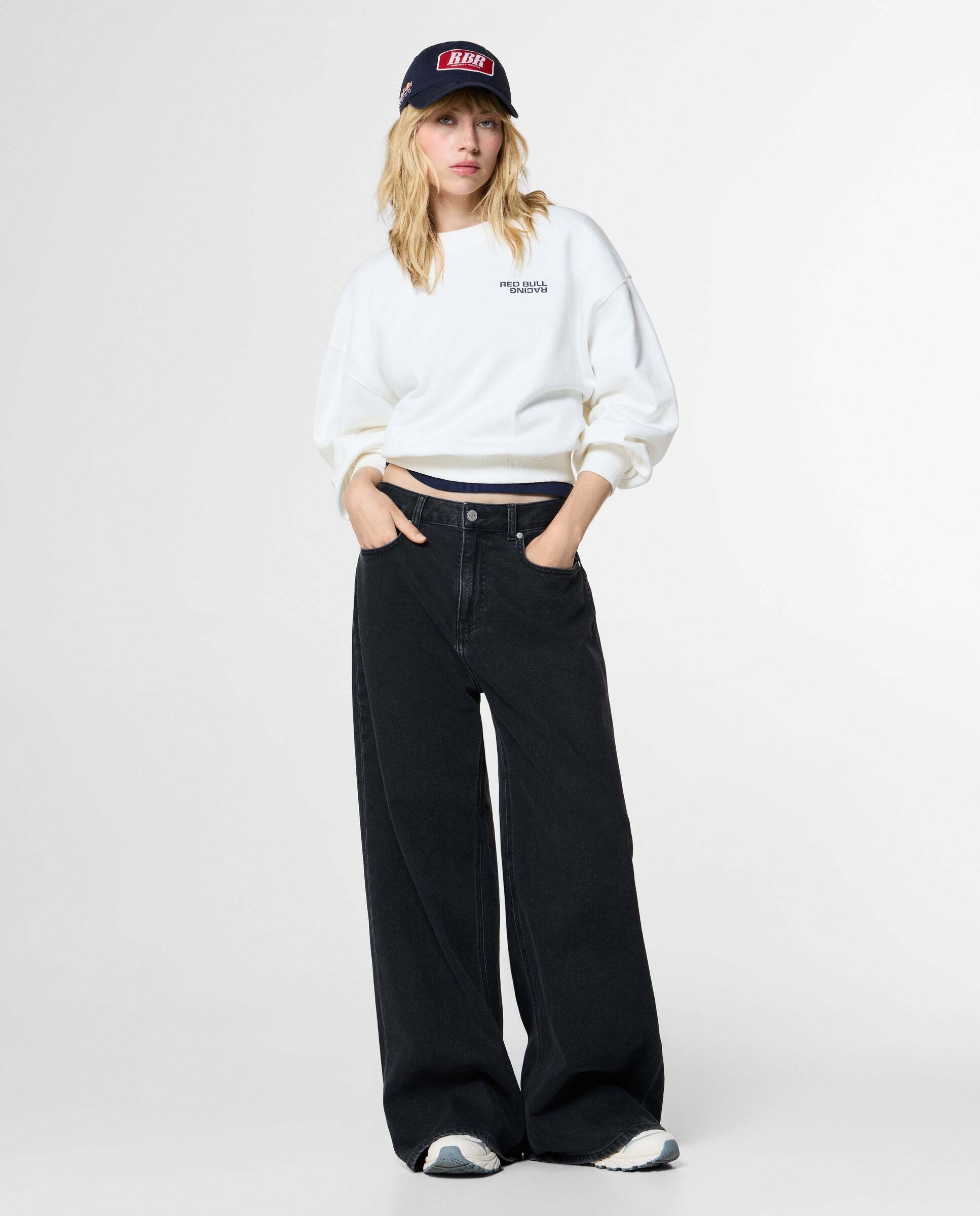 Sudadera de mujer cuello redondo fit loose red bull racing - Pepe Jeans - Blanco Blanco-2