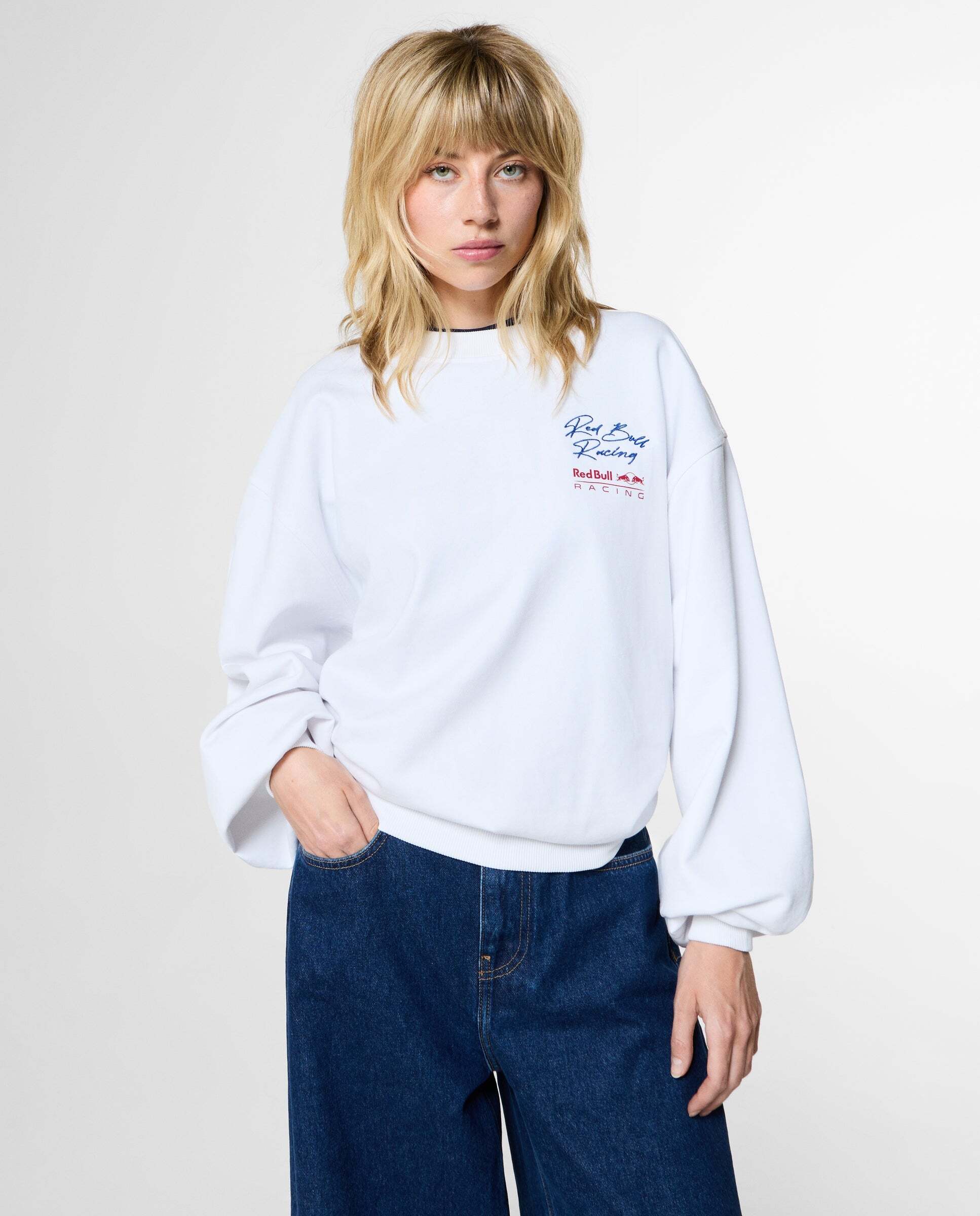 Sudadera de mujer cuello redondo fit loose red bull racing - Pepe Jeans - Blanco Blanco-1
