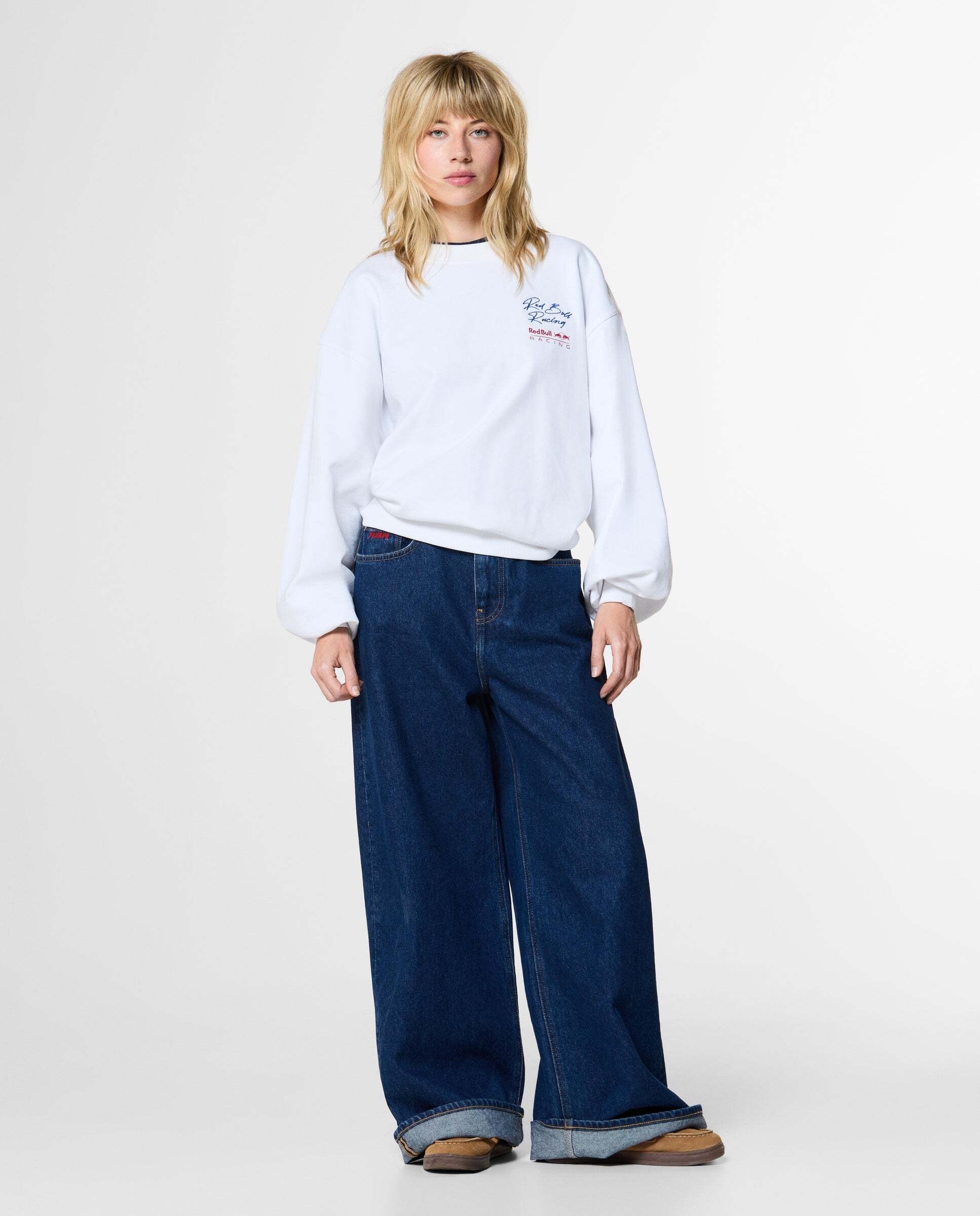 Sudadera de mujer cuello redondo fit loose red bull racing - Pepe Jeans - Blanco Blanco-2