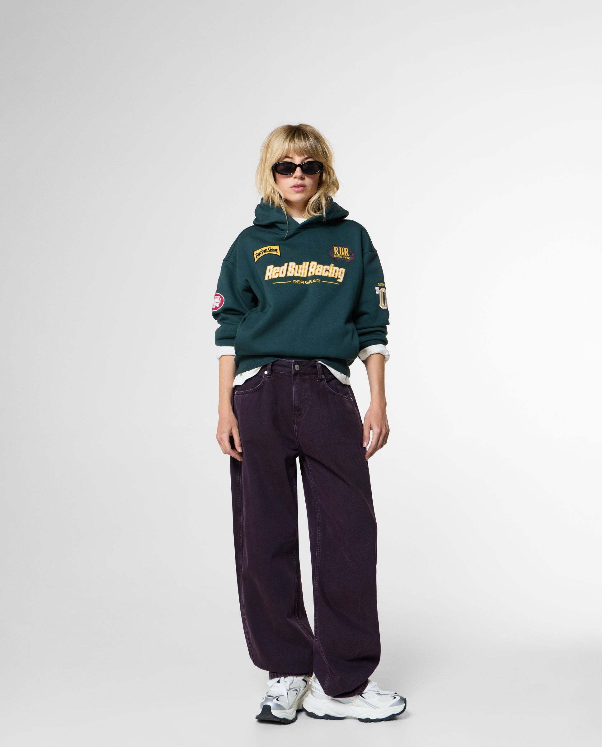 Vaquero de mujer fit wide con efecto globo red bull racing - Pepe Jeans - Rojo Rojo-2