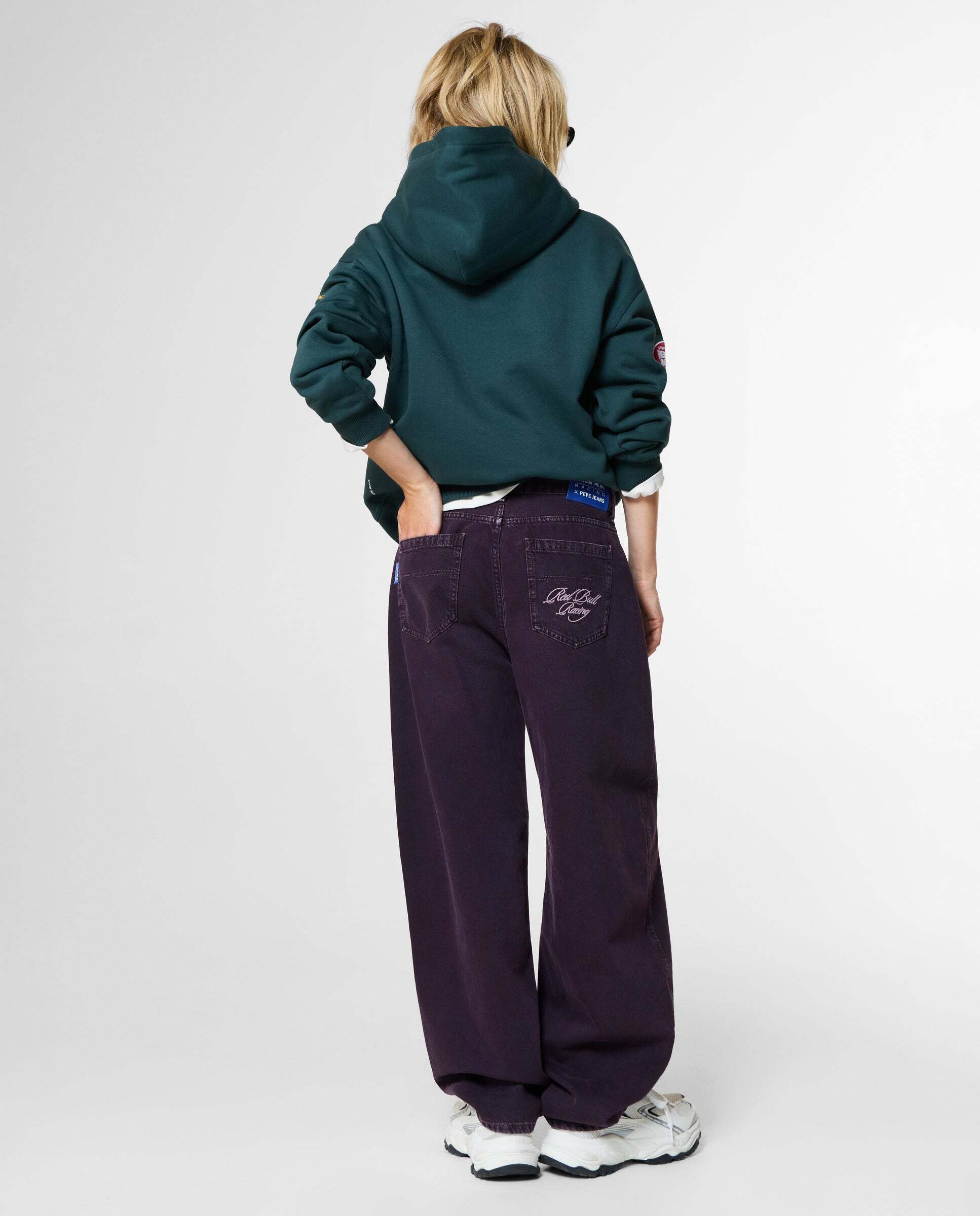 Vaquero de mujer fit wide con efecto globo red bull racing - Pepe Jeans - Rojo Rojo-3