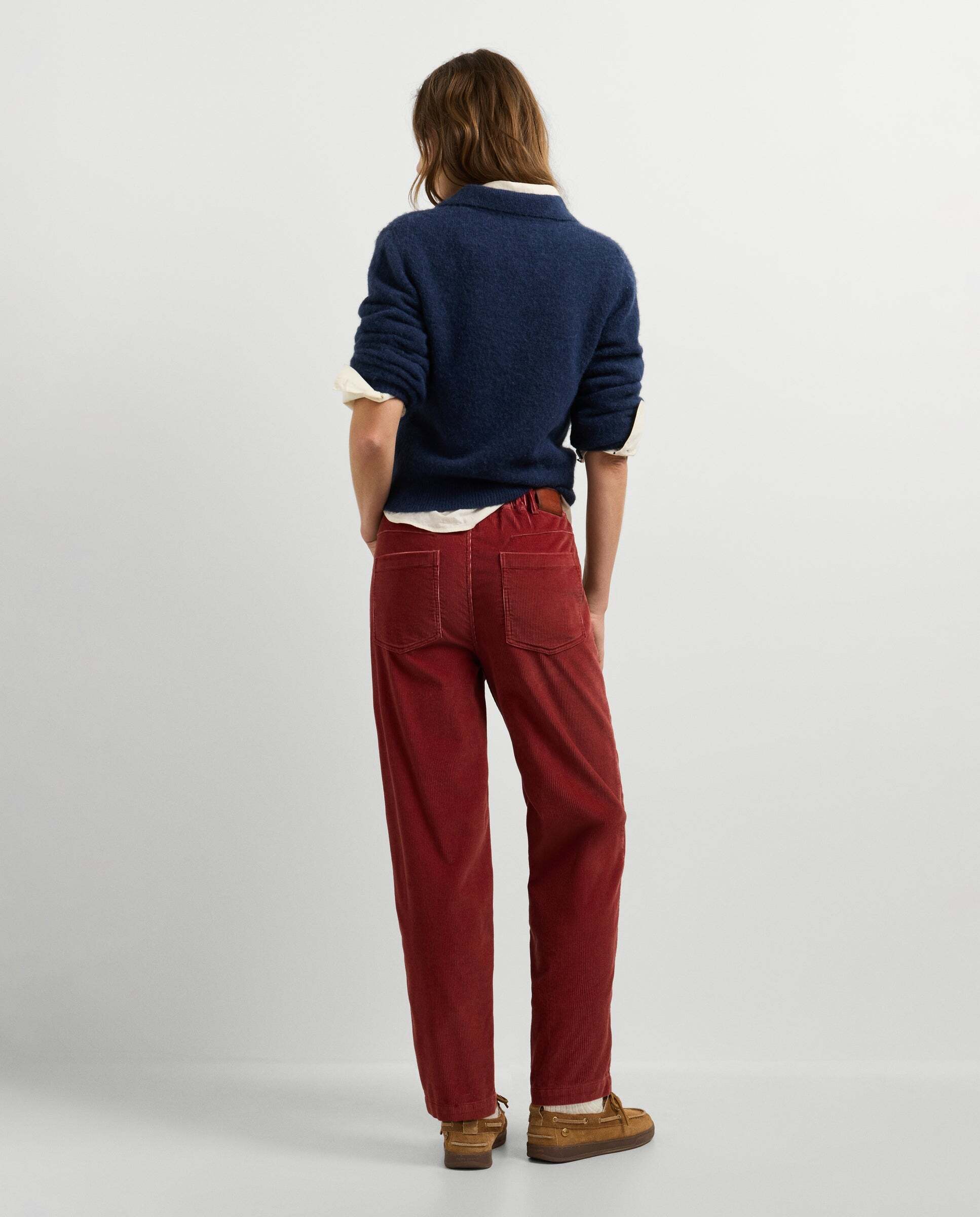 Pantalón de mujer de pana fit recto - Pepe Jeans - Rojo Teja Rojo Teja-3