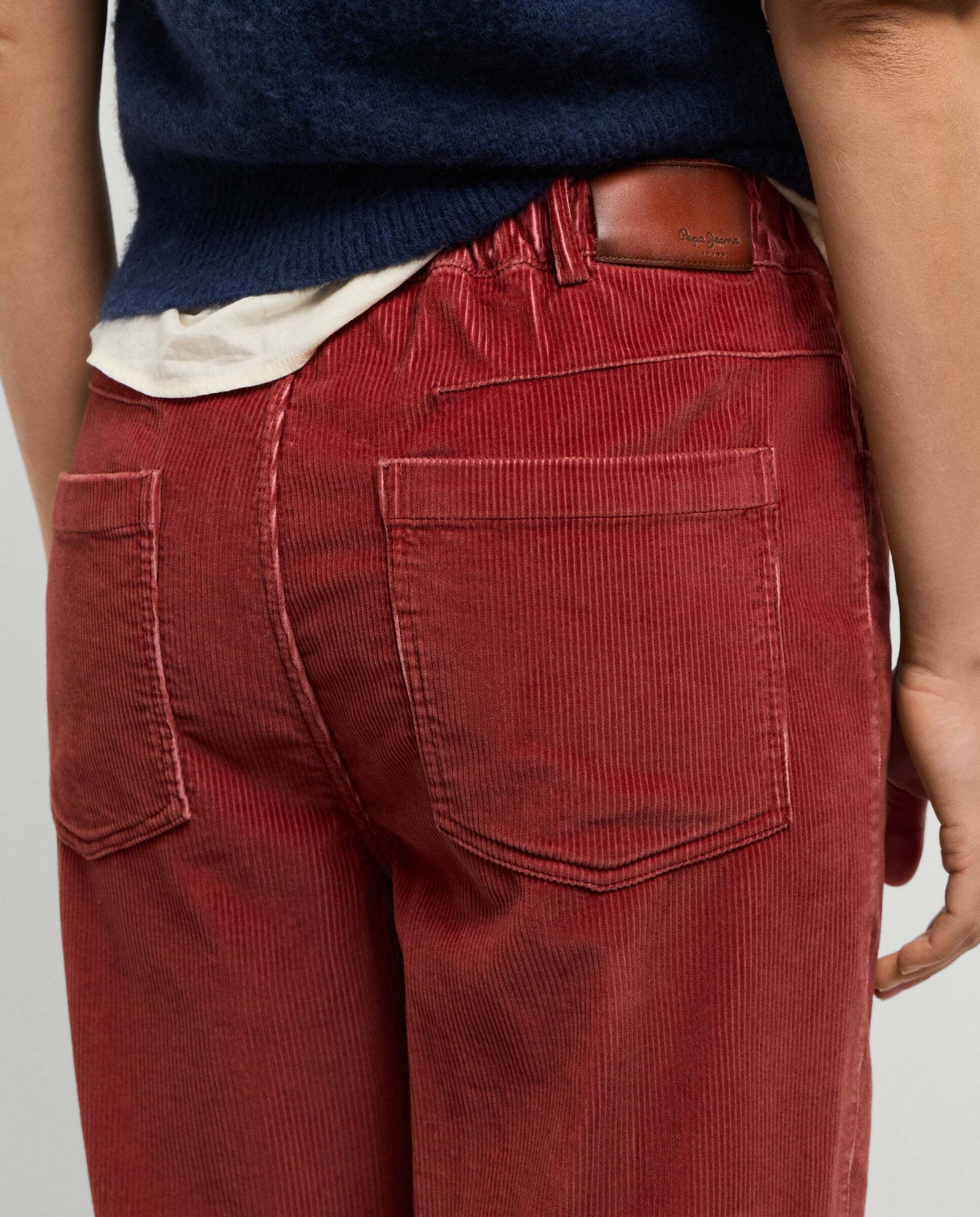 Pantalón de mujer de pana fit recto - Pepe Jeans - Rojo Teja Rojo Teja-4