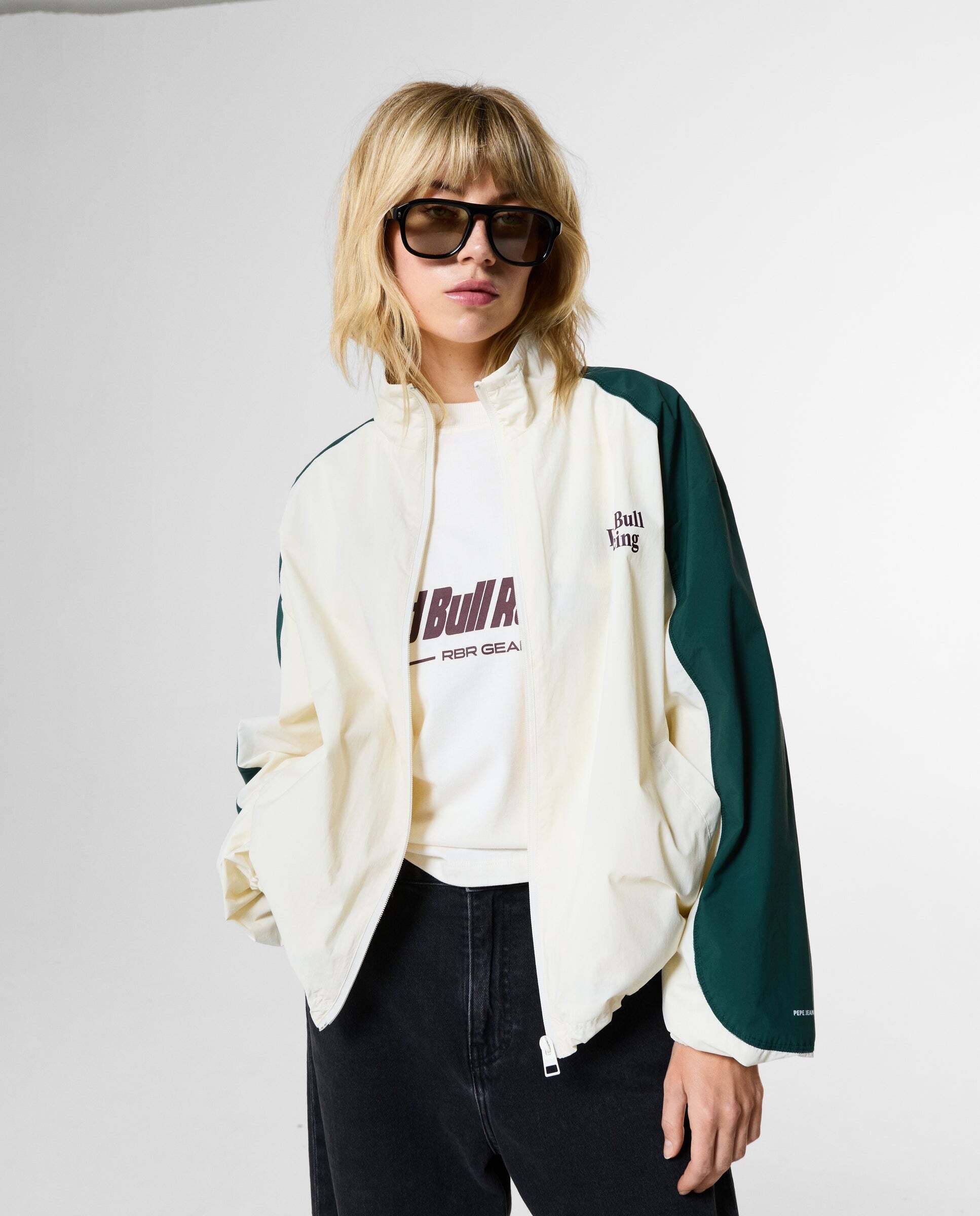 Chaqueta de mujer cuello alto con logo red bull racing - Pepe Jeans - Blanco Blanco-1