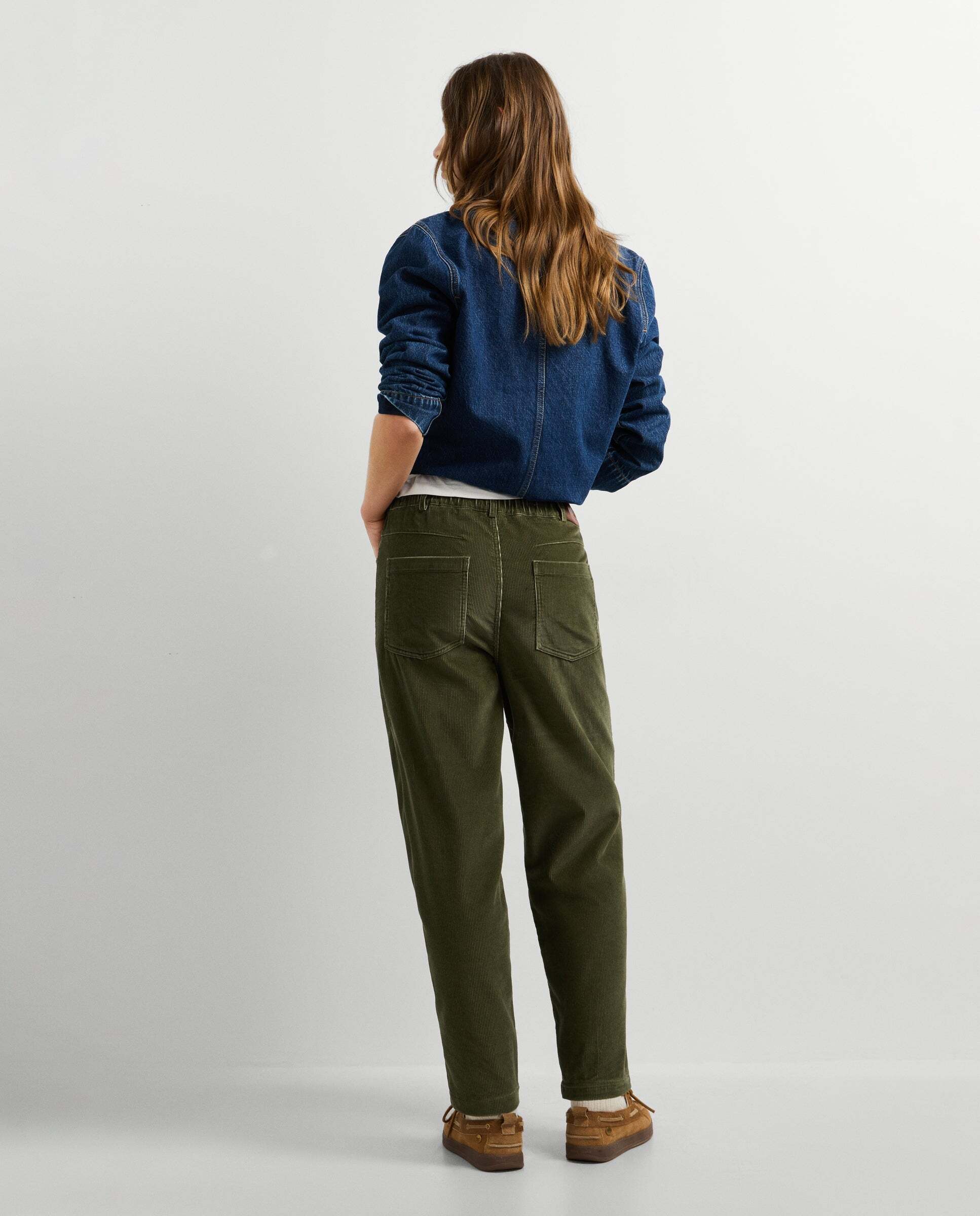 Pantalón de mujer de pana fit recto - Pepe Jeans - Verde Verde-3