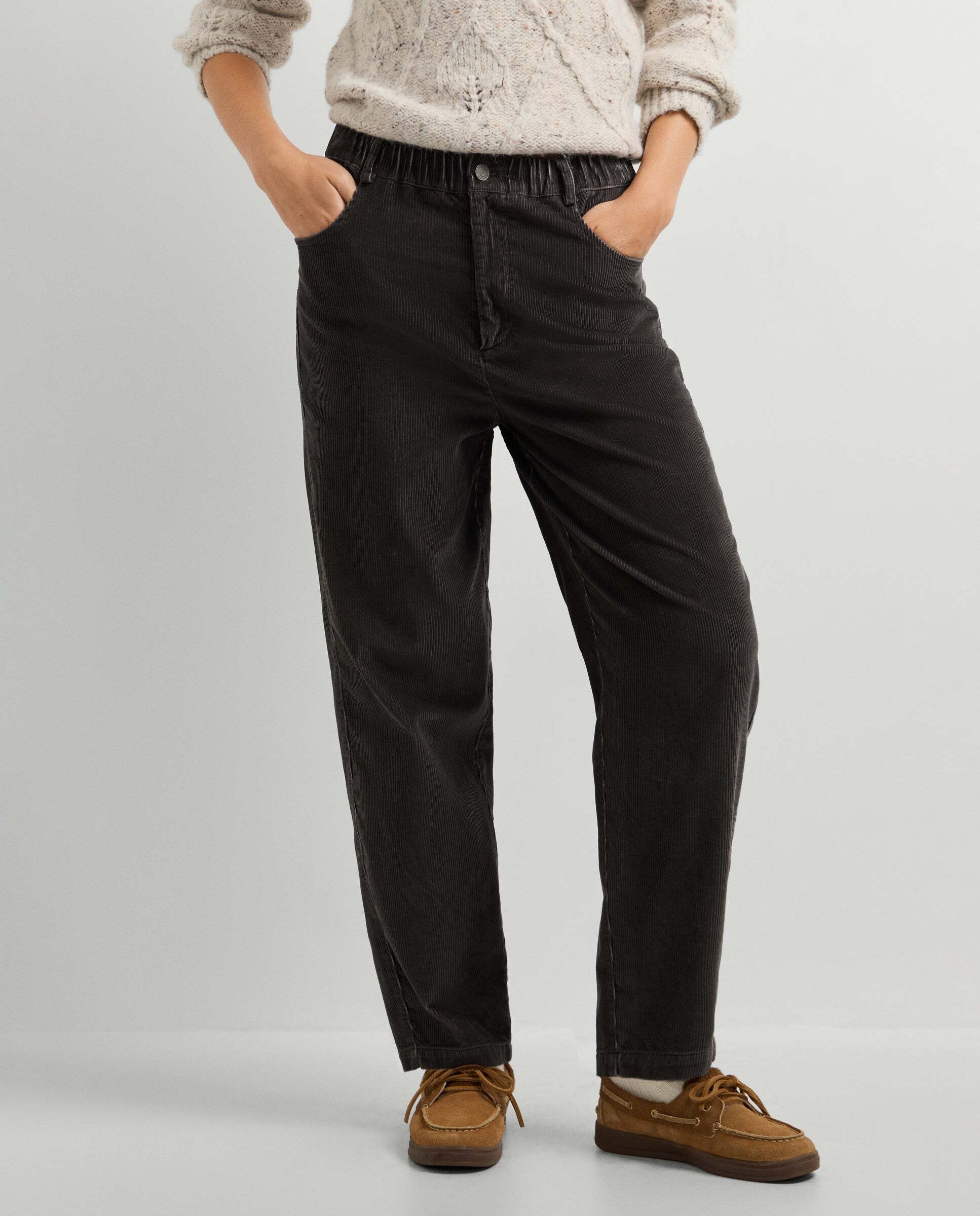 Pantalón de mujer de pana fit recto - Pepe Jeans - Gris Gris-1