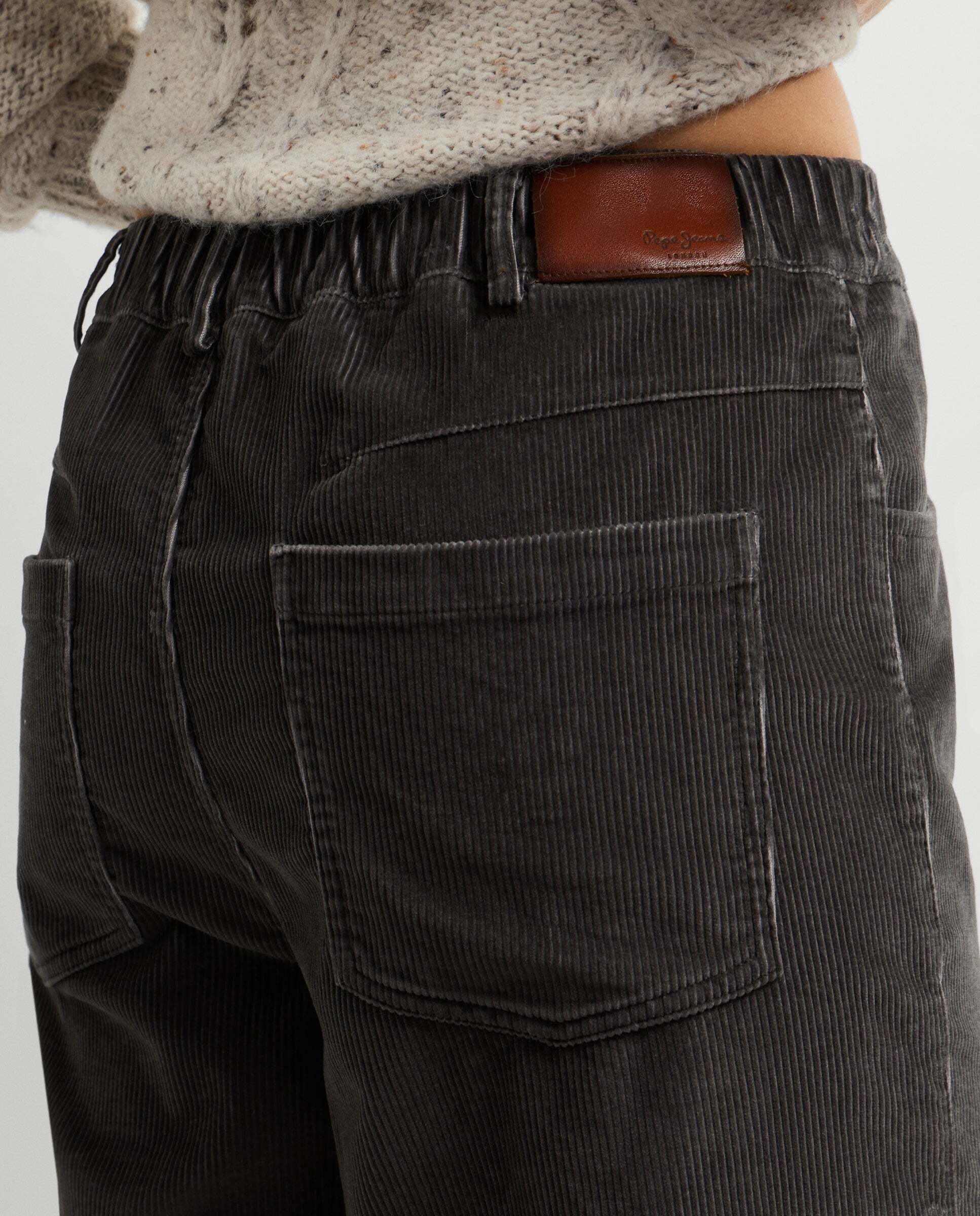 Pantalón de mujer de pana fit recto - Pepe Jeans - Gris Gris-4