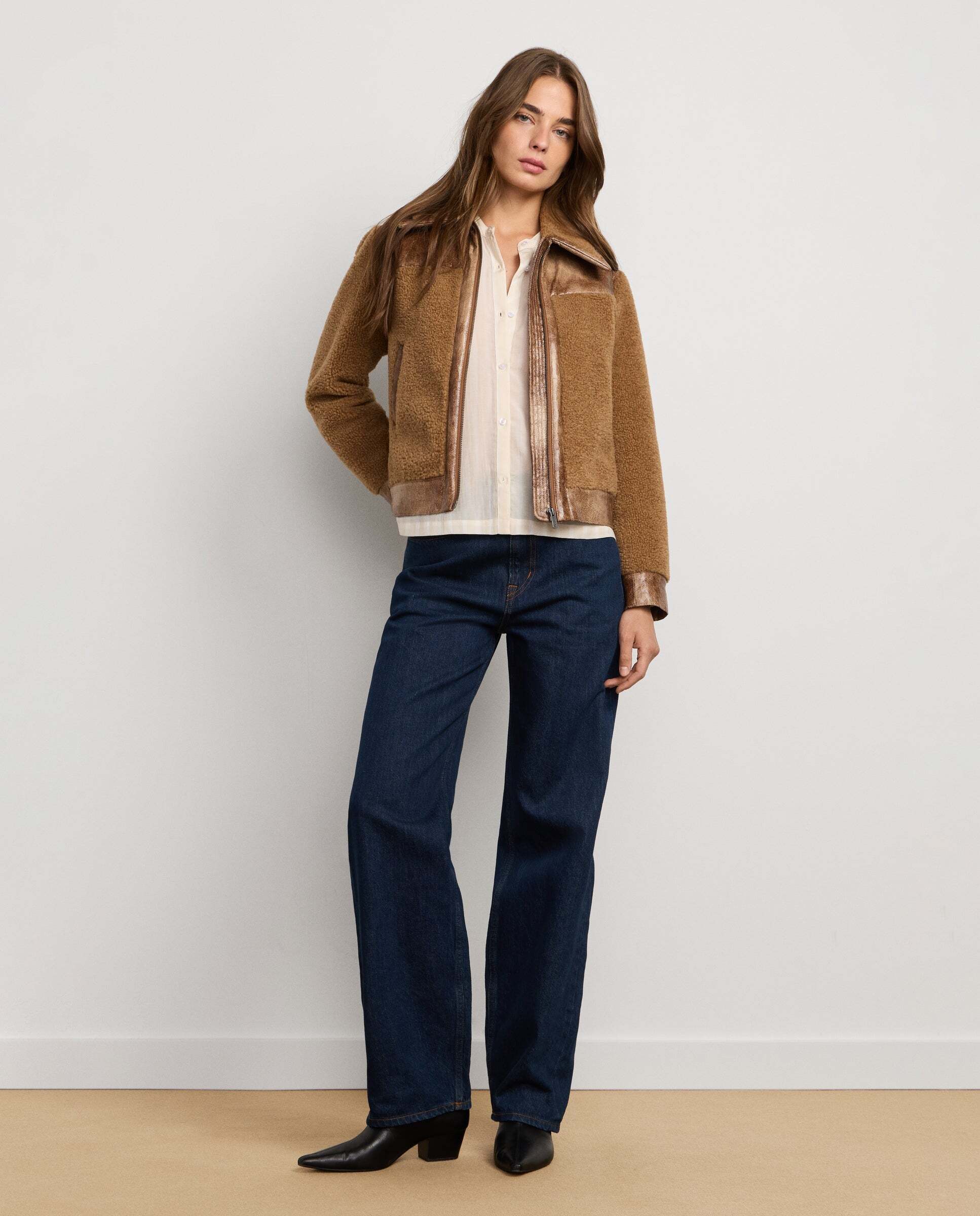 W11 patry - Pepe Jeans - cazadora de mujer efecto borreguito - Marrón chocolate Marrón chocolate-2