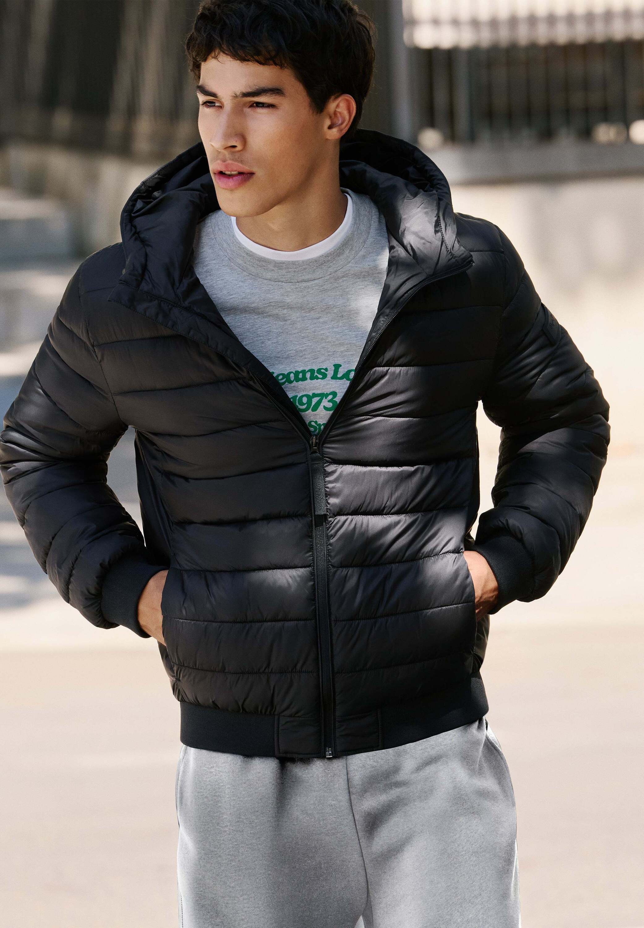 Plumífero de hombre acolchado con capucha - Pepe Jeans - Negro Negro-4
