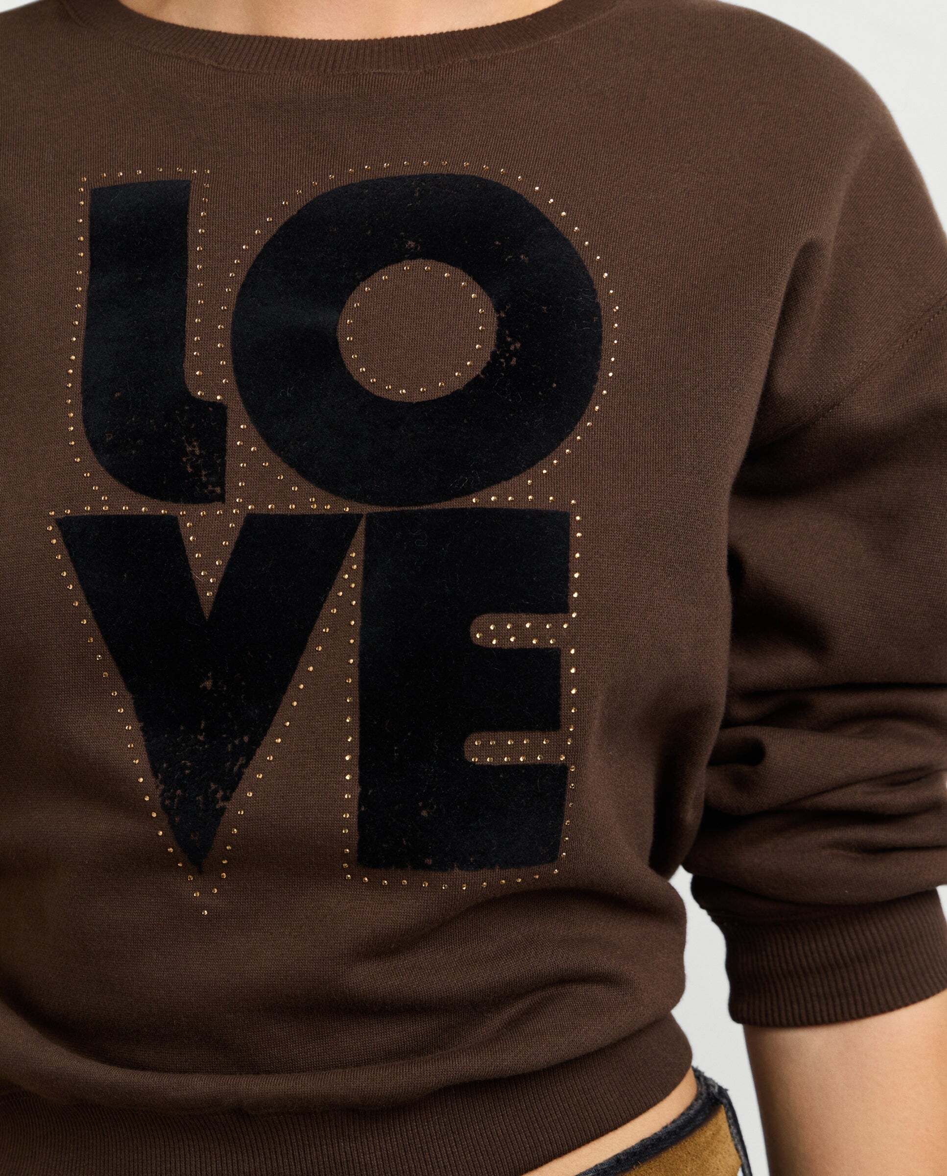Sudadera de mujer cuello redondo estampada - Pepe Jeans - Marrón Marrón-4