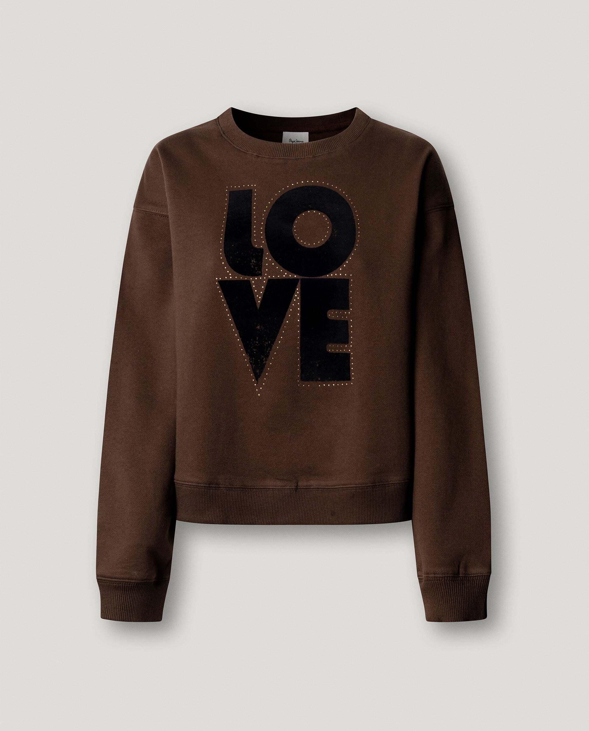 Sudadera de mujer cuello redondo estampada - Pepe Jeans - Marrón Marrón-6