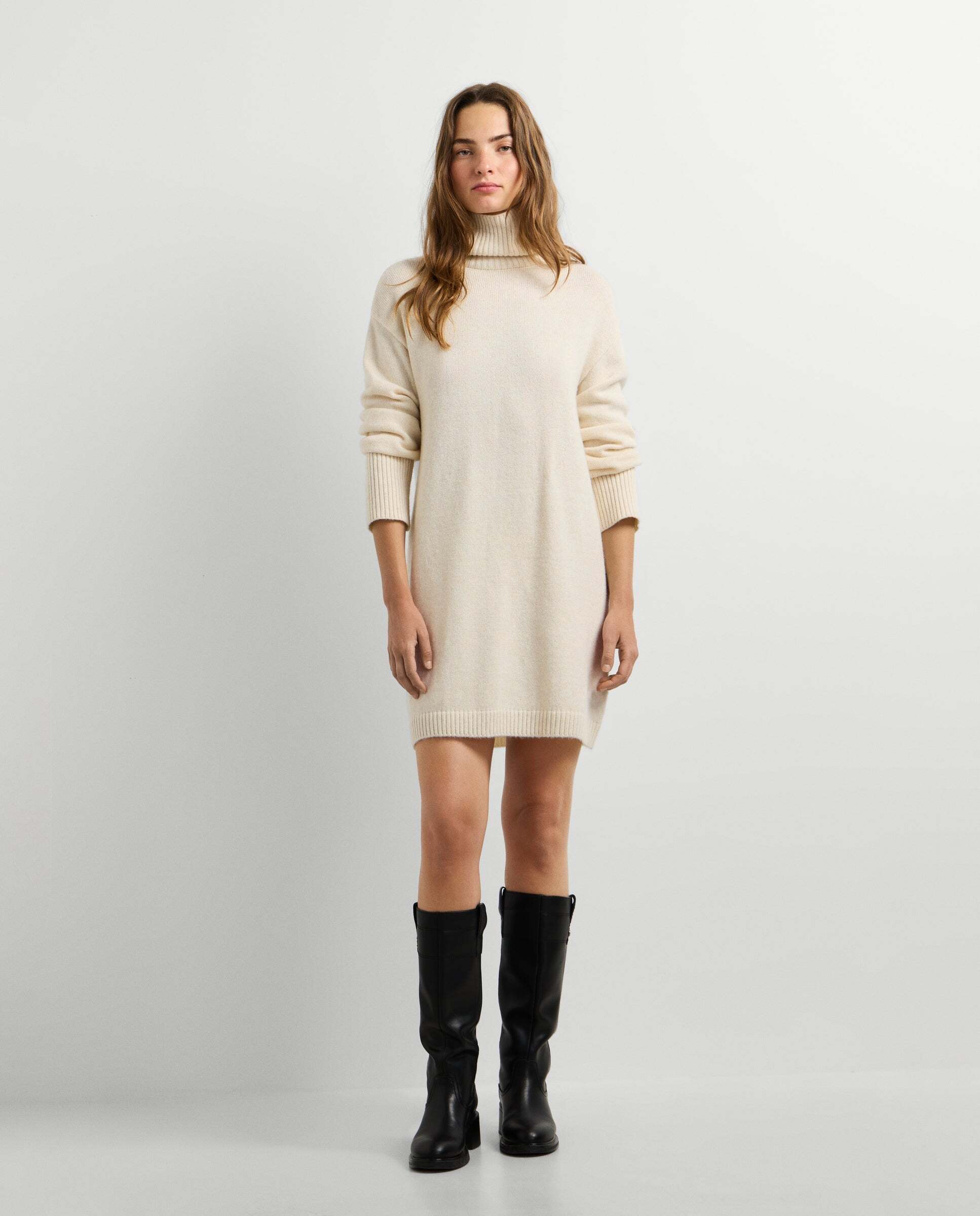 Vestido de mujer corto de punto - Pepe Jeans - Blanco roto Blanco roto-2