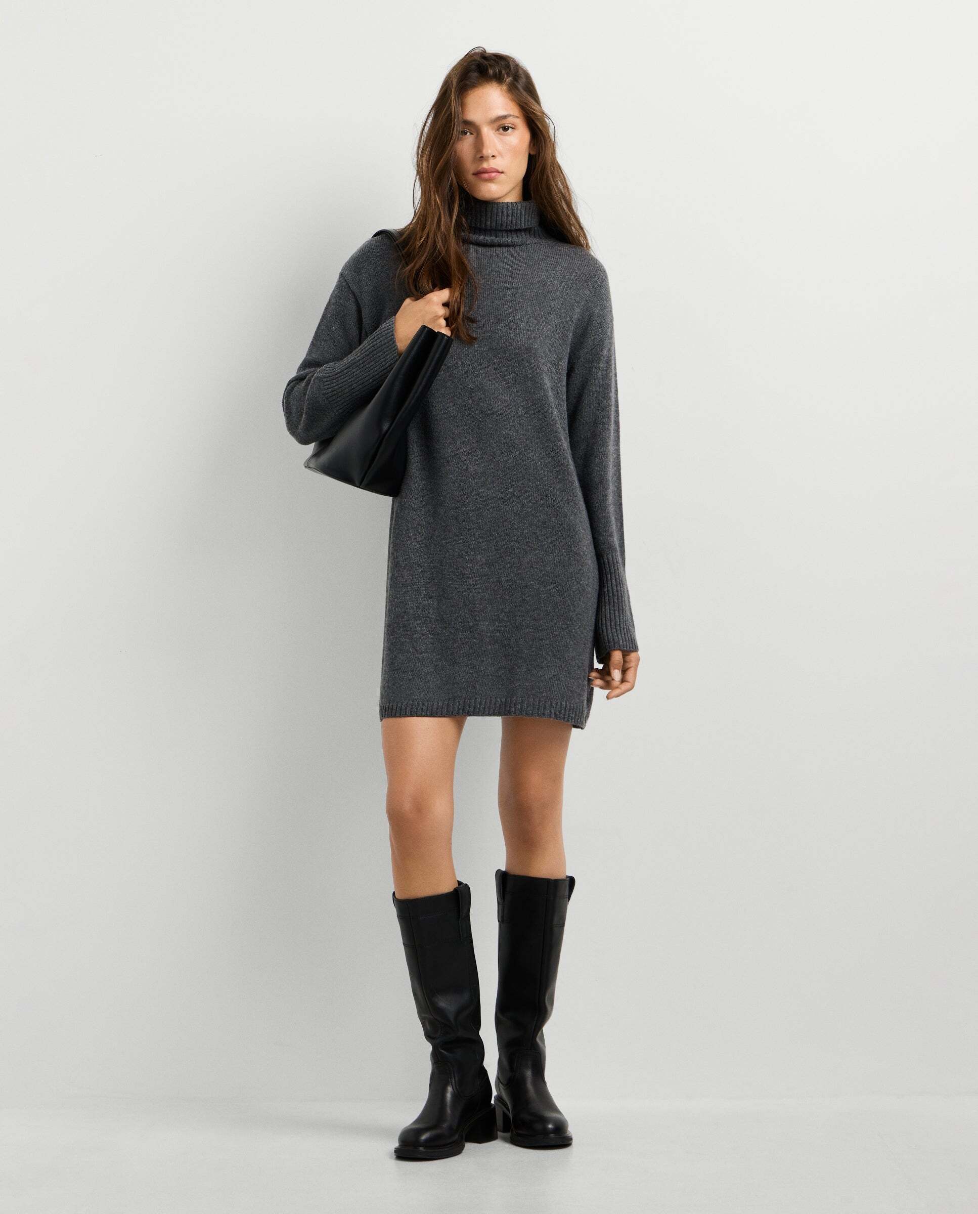 Vestido de mujer corto de punto - Pepe Jeans - Gris Gris-2
